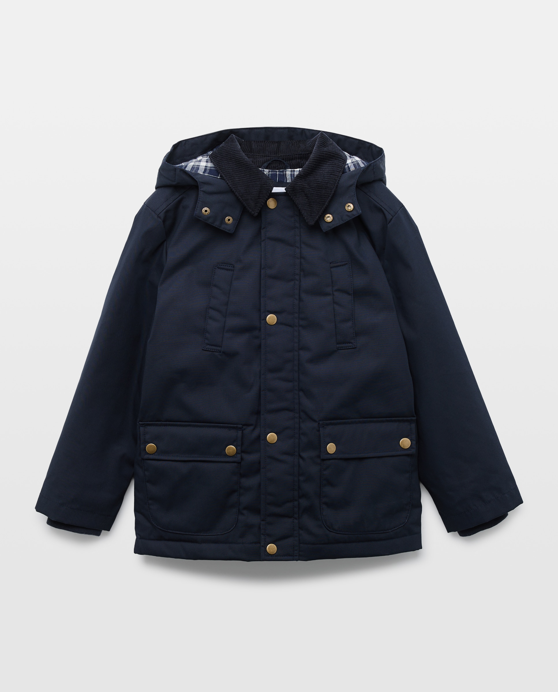 Imagen 0 de Parka de niño encerada con capucha y cuello de pana