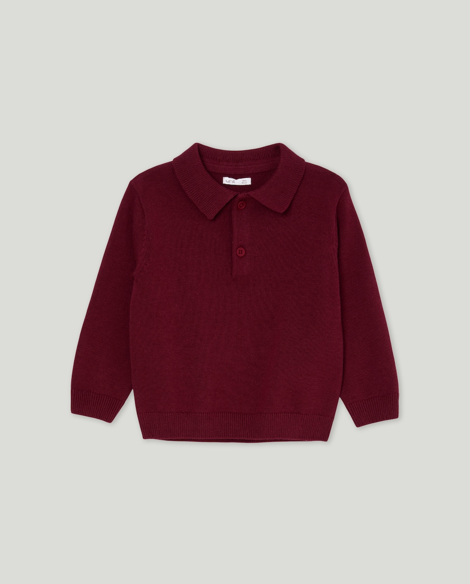 Jersey de bebé cuello polo Morado-1