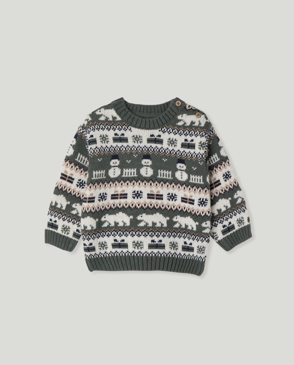 Jersey de bebé Navidad Verde-1