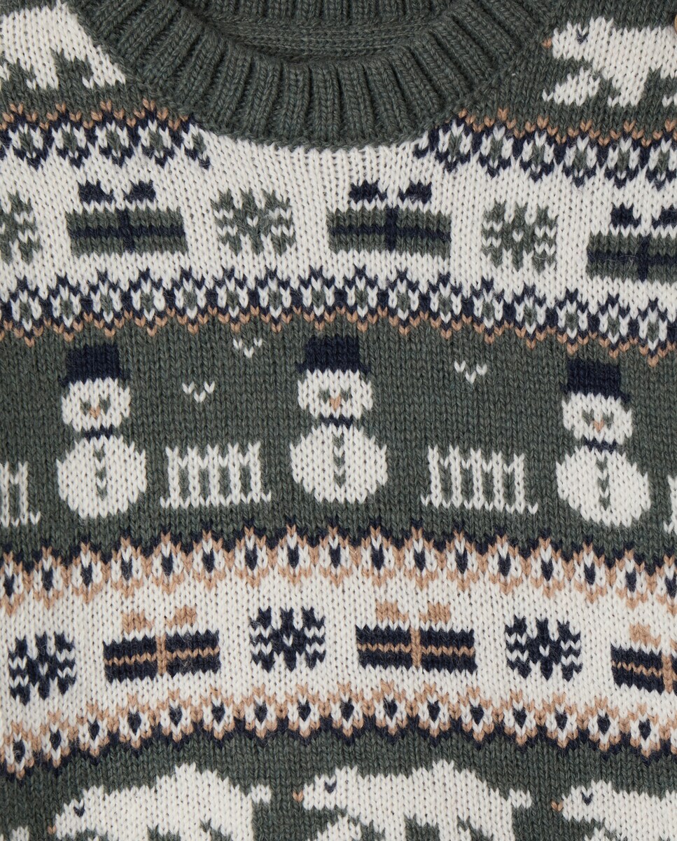 Jersey de bebé Navidad Verde-3