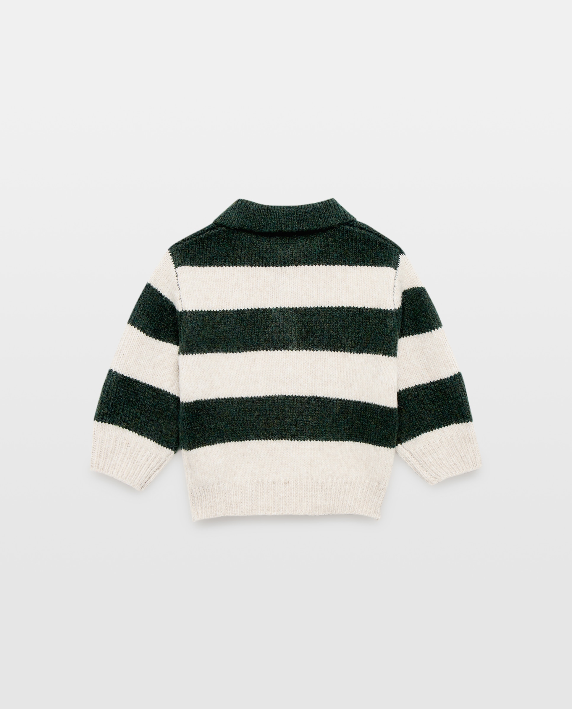 Jersey de bebé cuello polo rayas 530 Verde oscuro-2