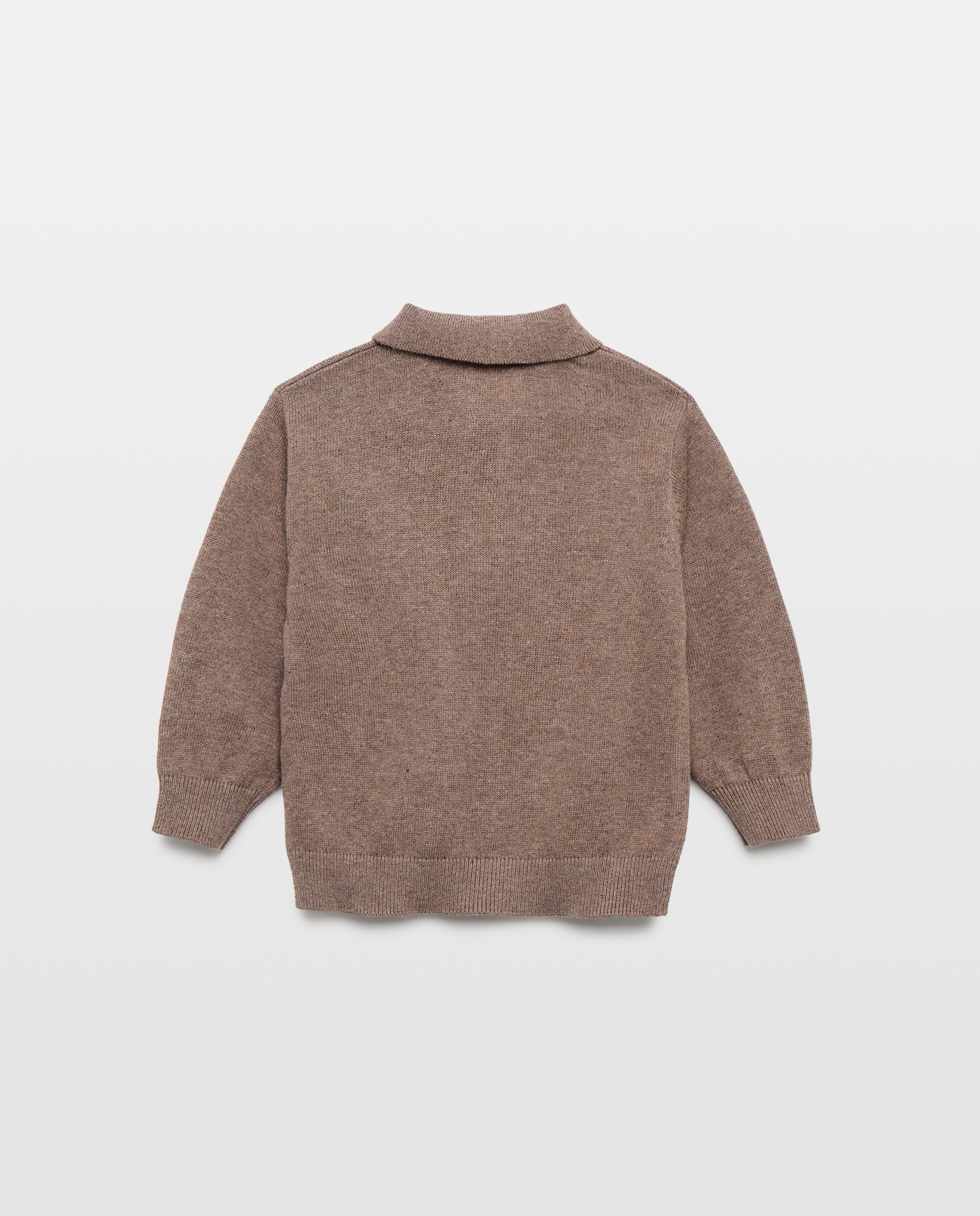 Jersey de bebé cuello polo (melange) Visón oscuro-2