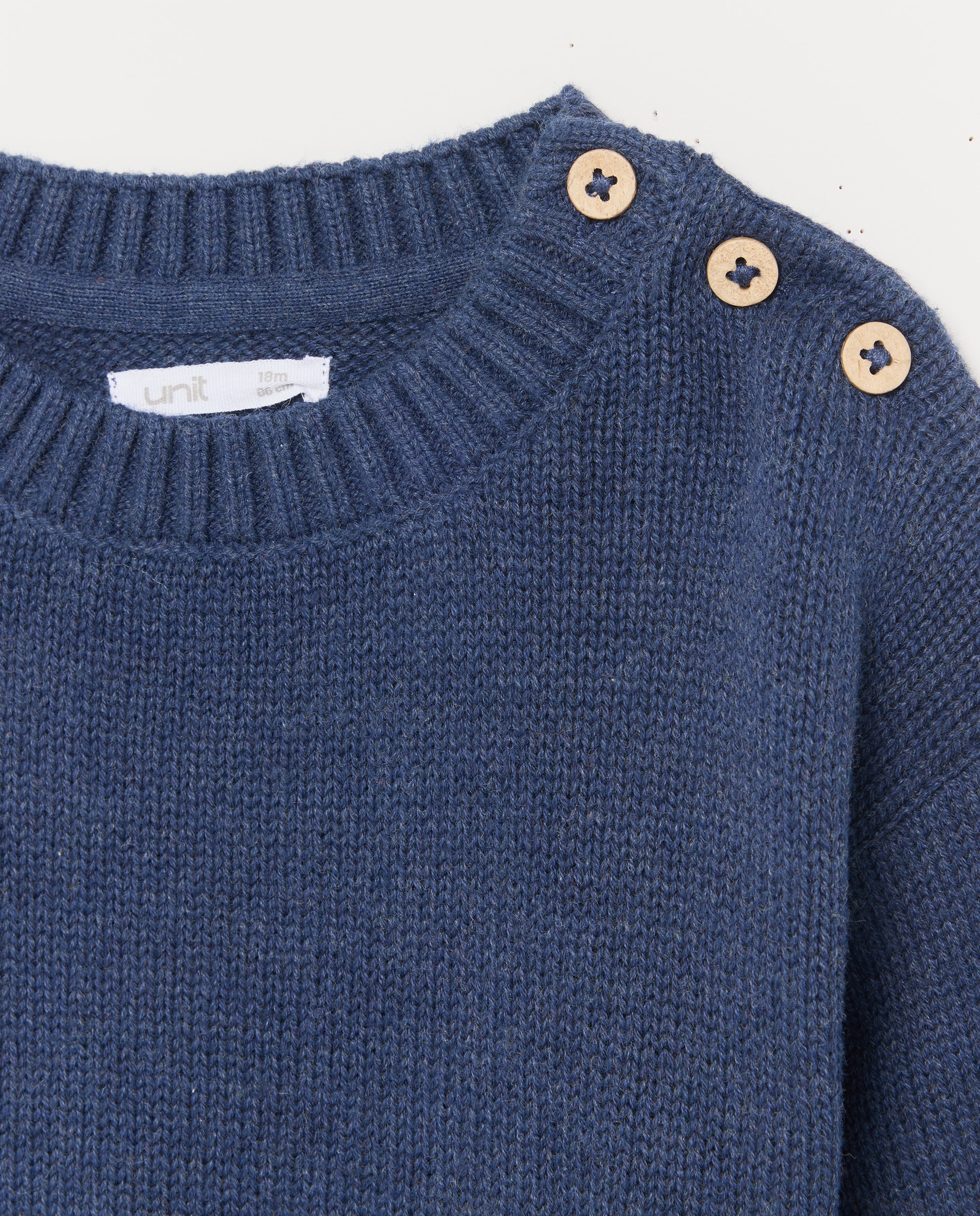 Jersey de bebé cuello caja (melange) 430 Azul oscuro-3