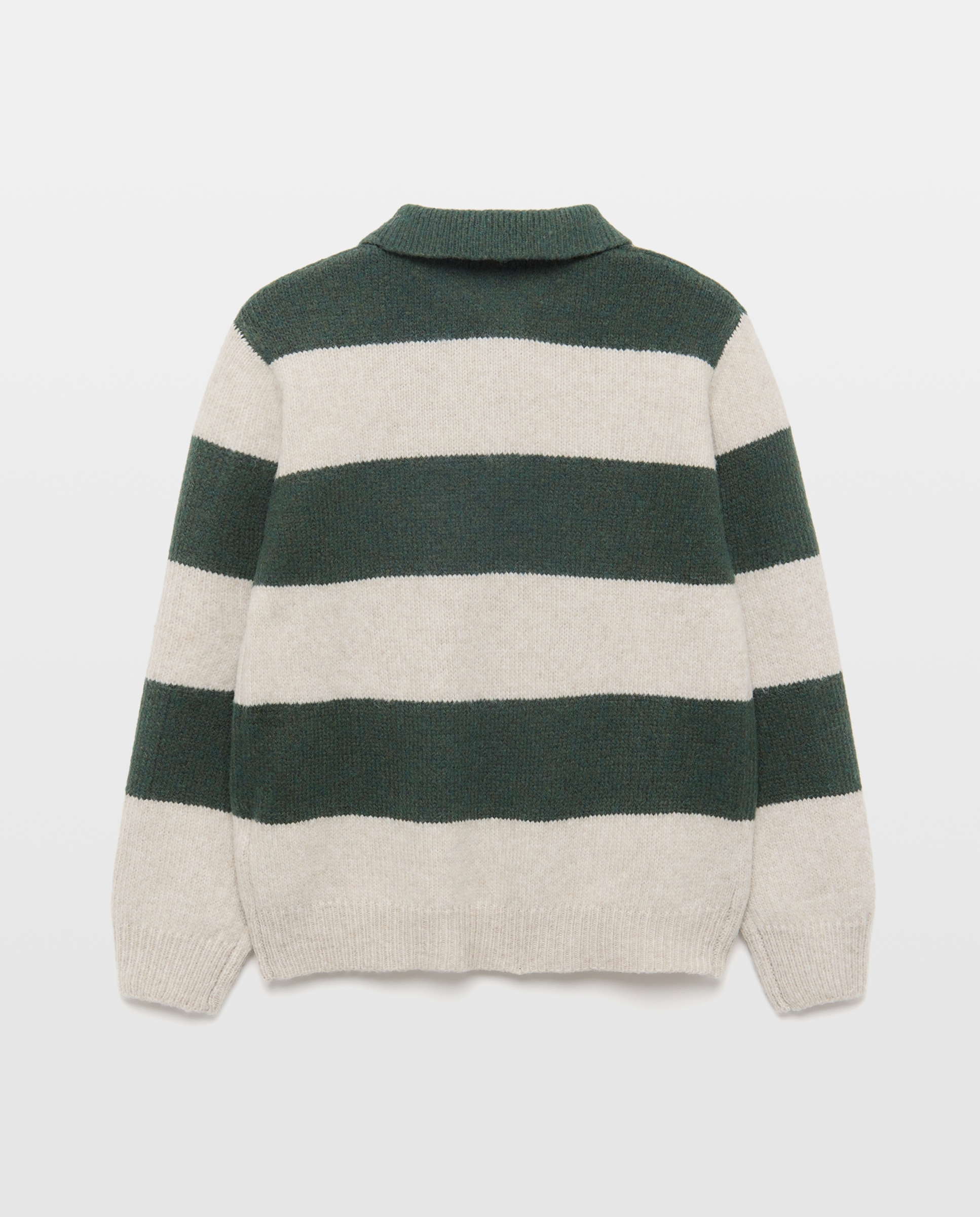 Jersey de niño cuello polo rayas 530 Verde oscuro-2