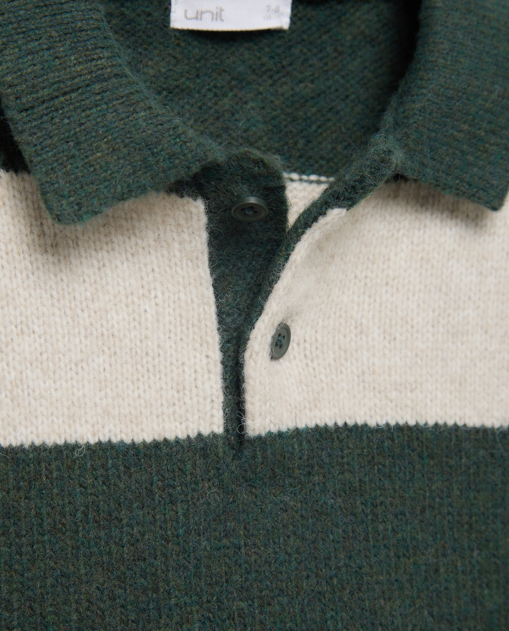 Jersey de niño cuello polo rayas 530 Verde oscuro-3