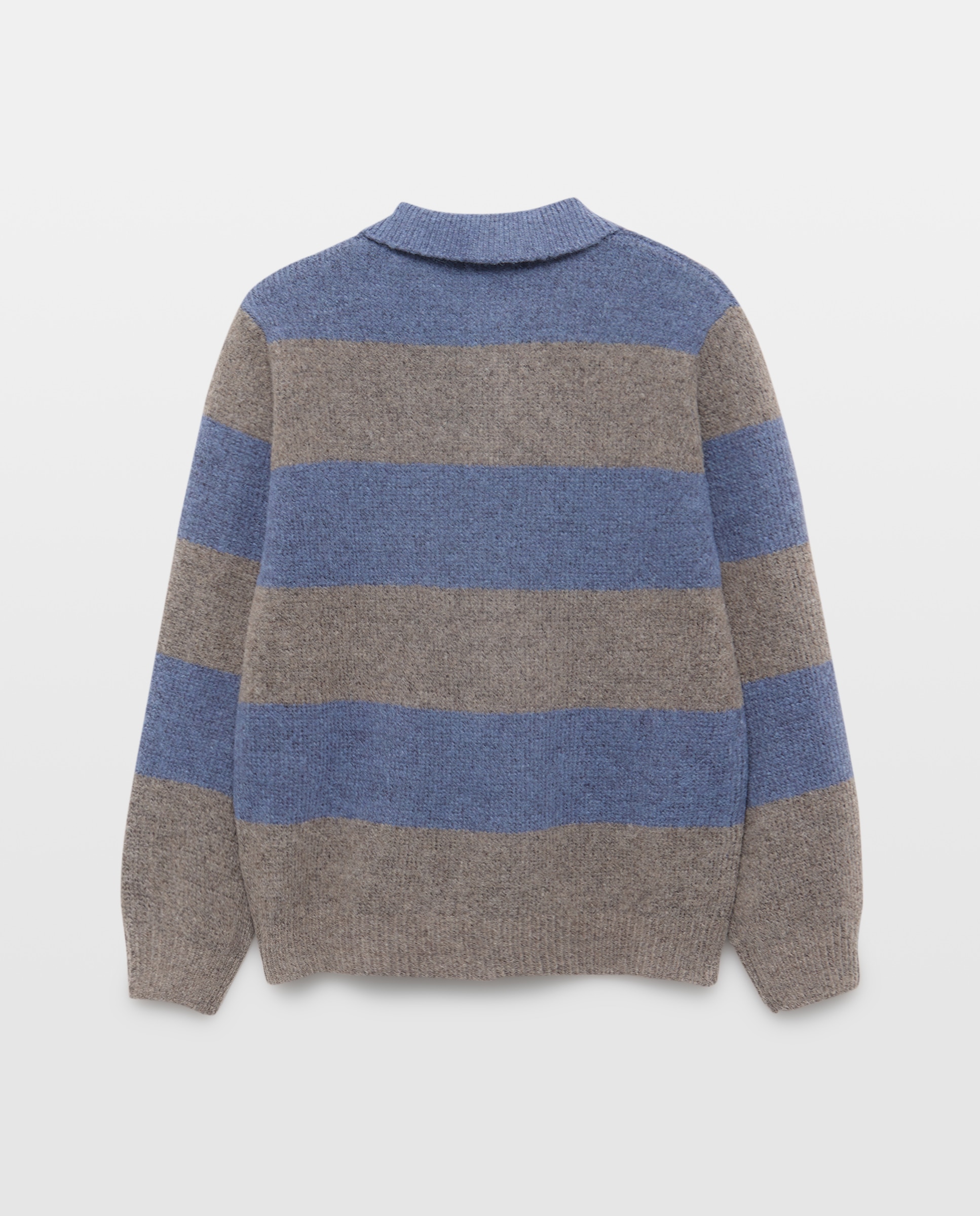 Jersey de niño cuello polo rayas Visón oscuro-2