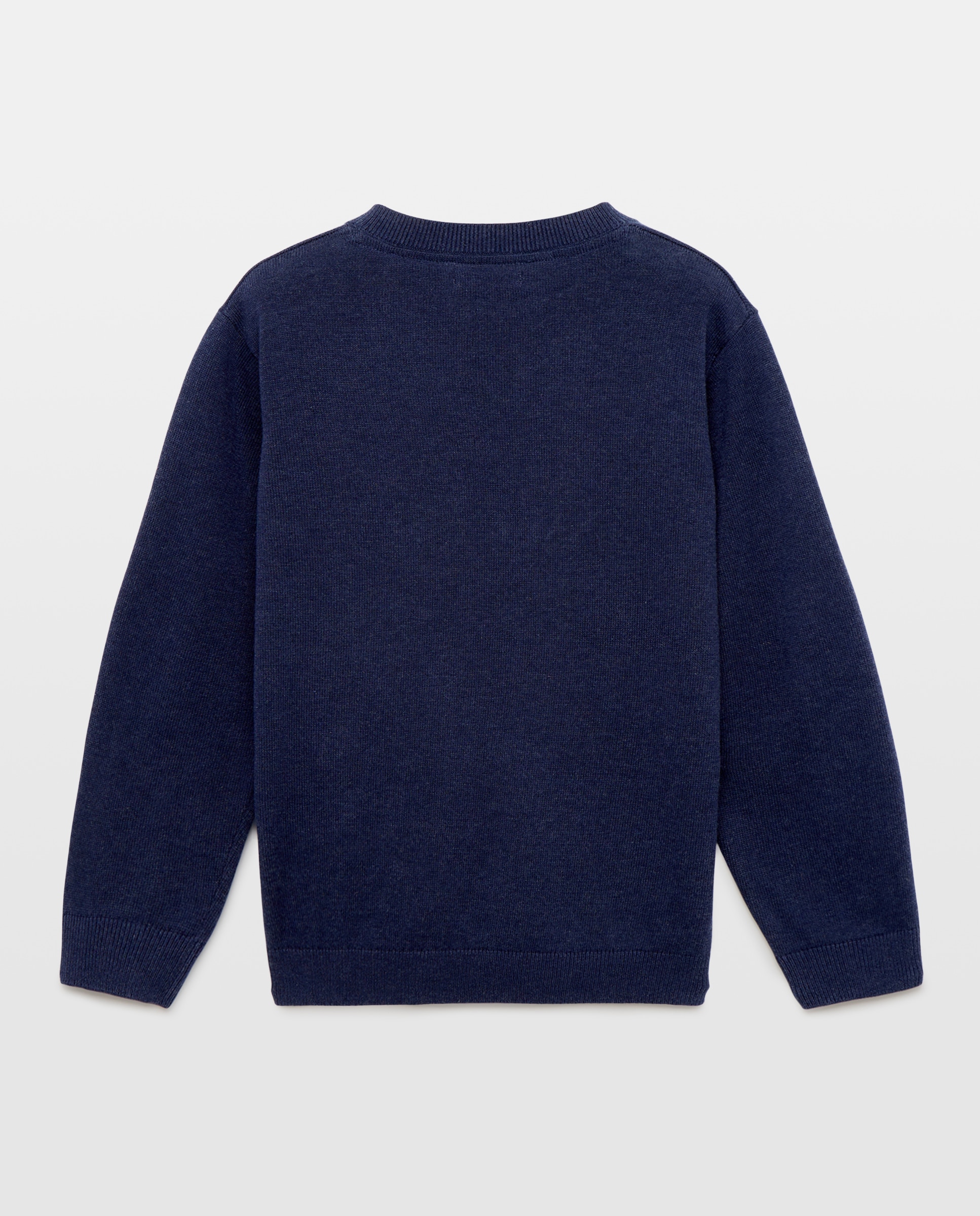 Jersey de niño cuello pico (melange) 430 Azul oscuro-2
