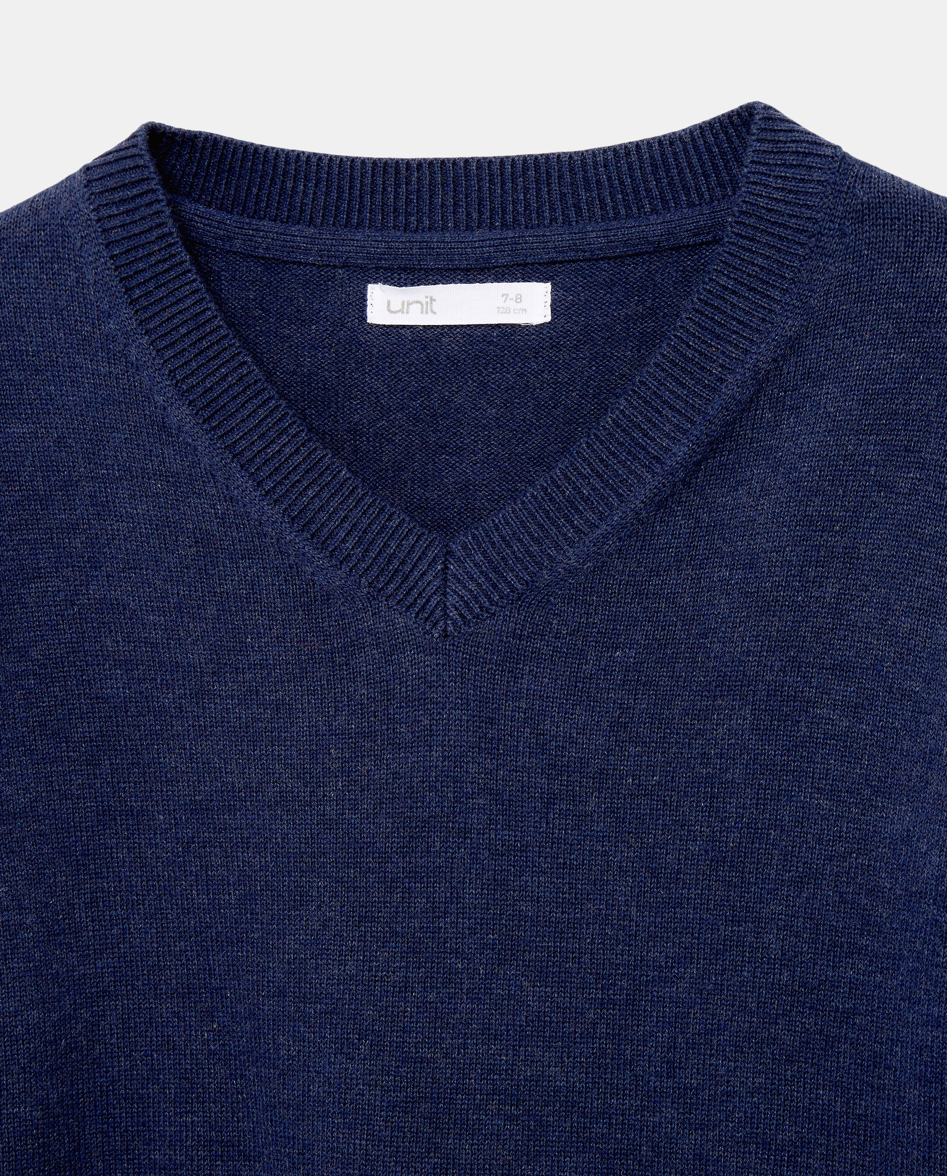 Jersey de niño cuello pico (melange) 430 Azul oscuro-3