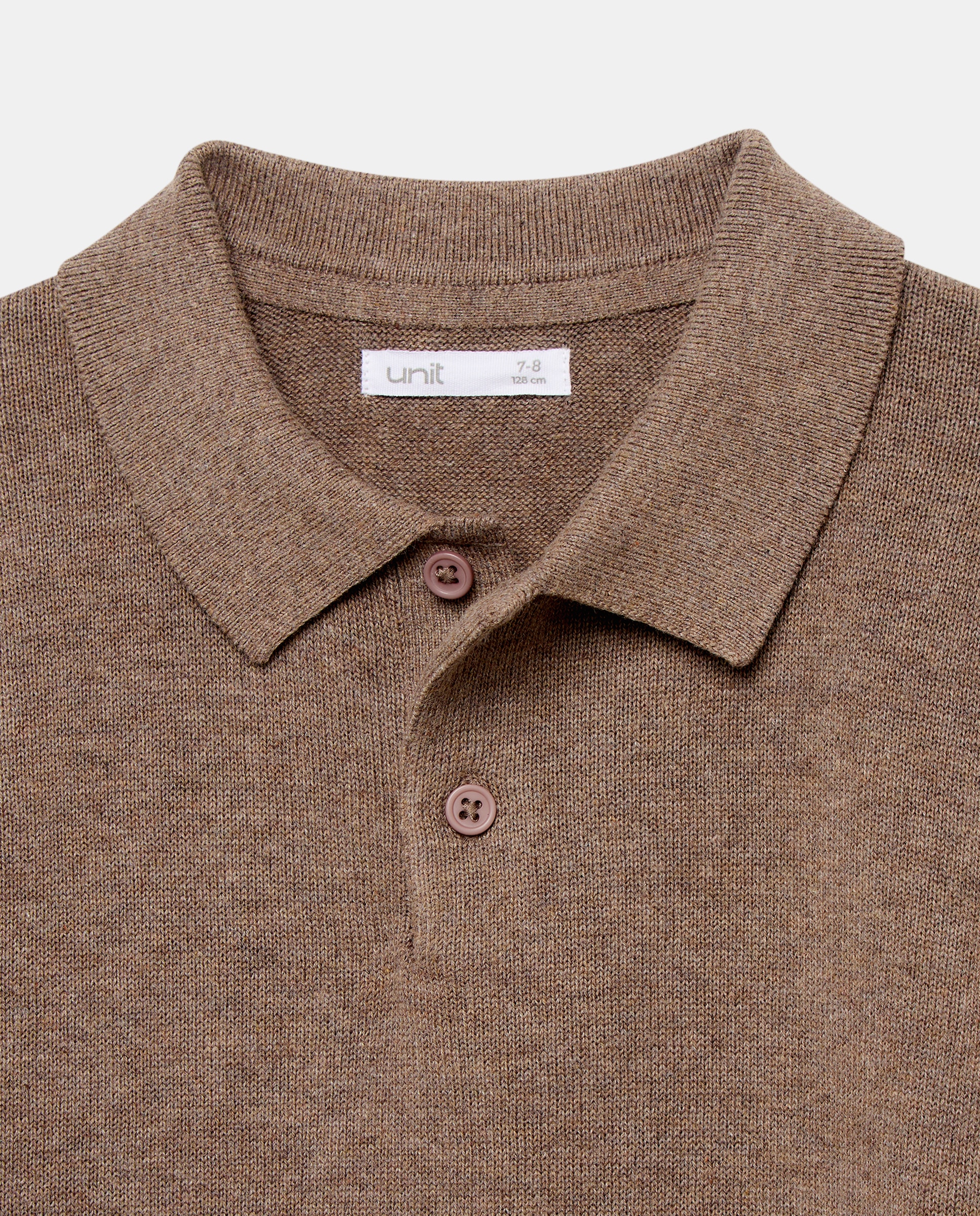 Jersey de niño cuello polo (melange) Visón oscuro-3