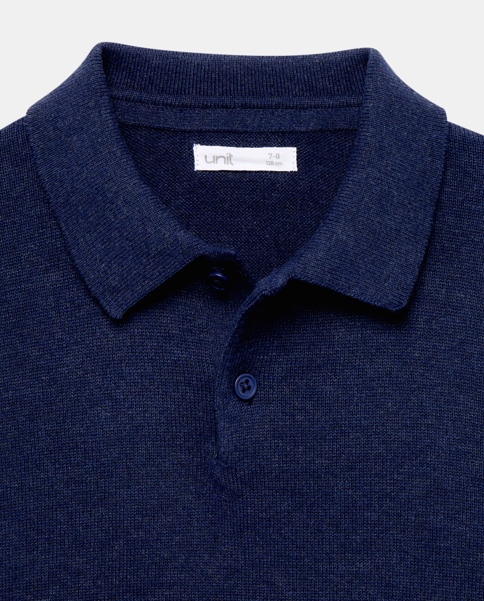 Jersey de niño cuello polo (melange) Azul oscuro-3