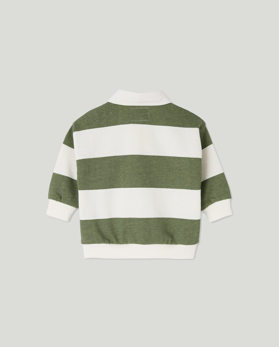 Sudadera de bebé cuello polo Verde-2