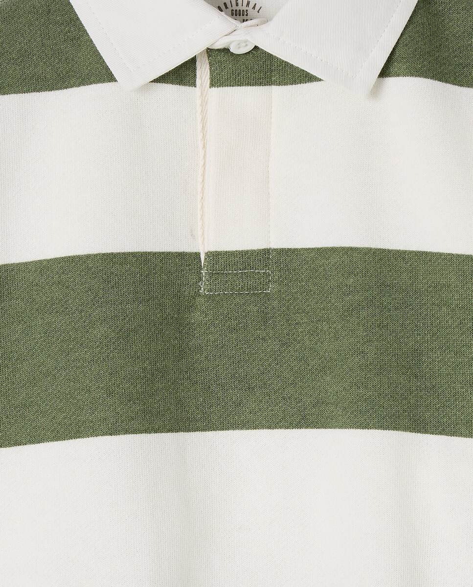 Sudadera de bebé cuello polo Verde-3