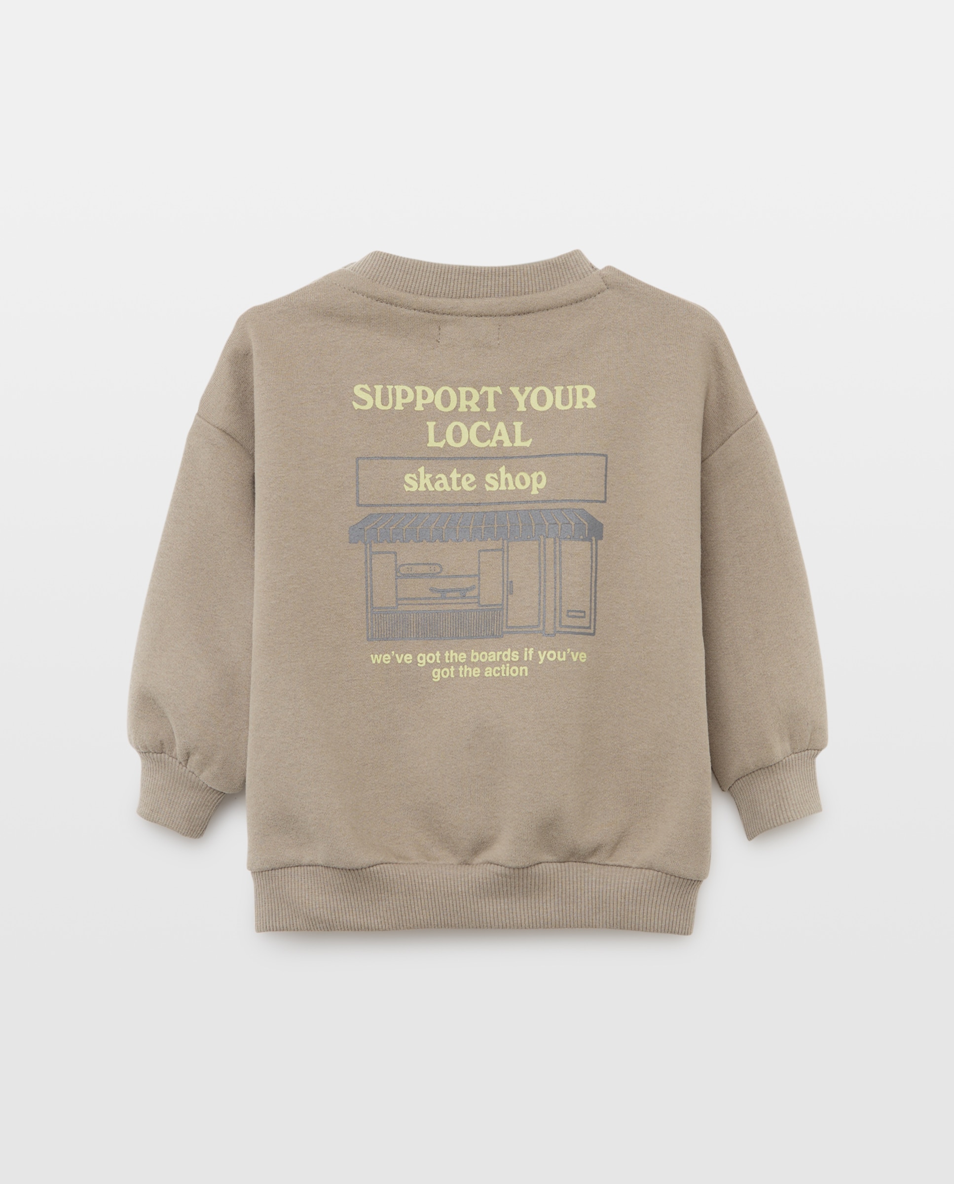 Sudadera de bebé cuello caja estampada 520 Kaki-2