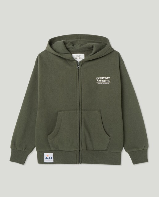 Imagen 0 de Sudadera de niño estampada lavada con capucha y cremallera