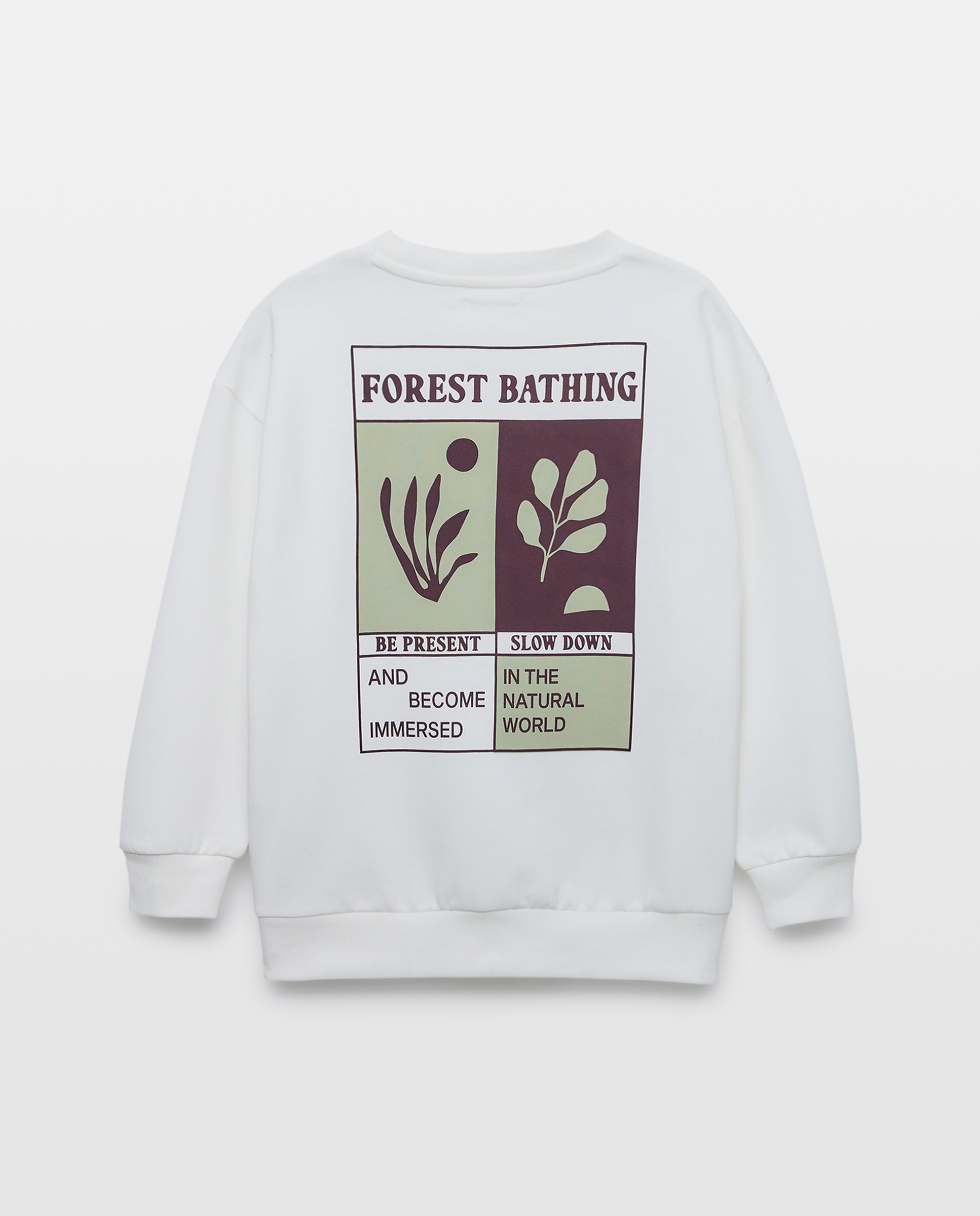 Sudadera de niño cuello caja estampada 120 Crudo-2