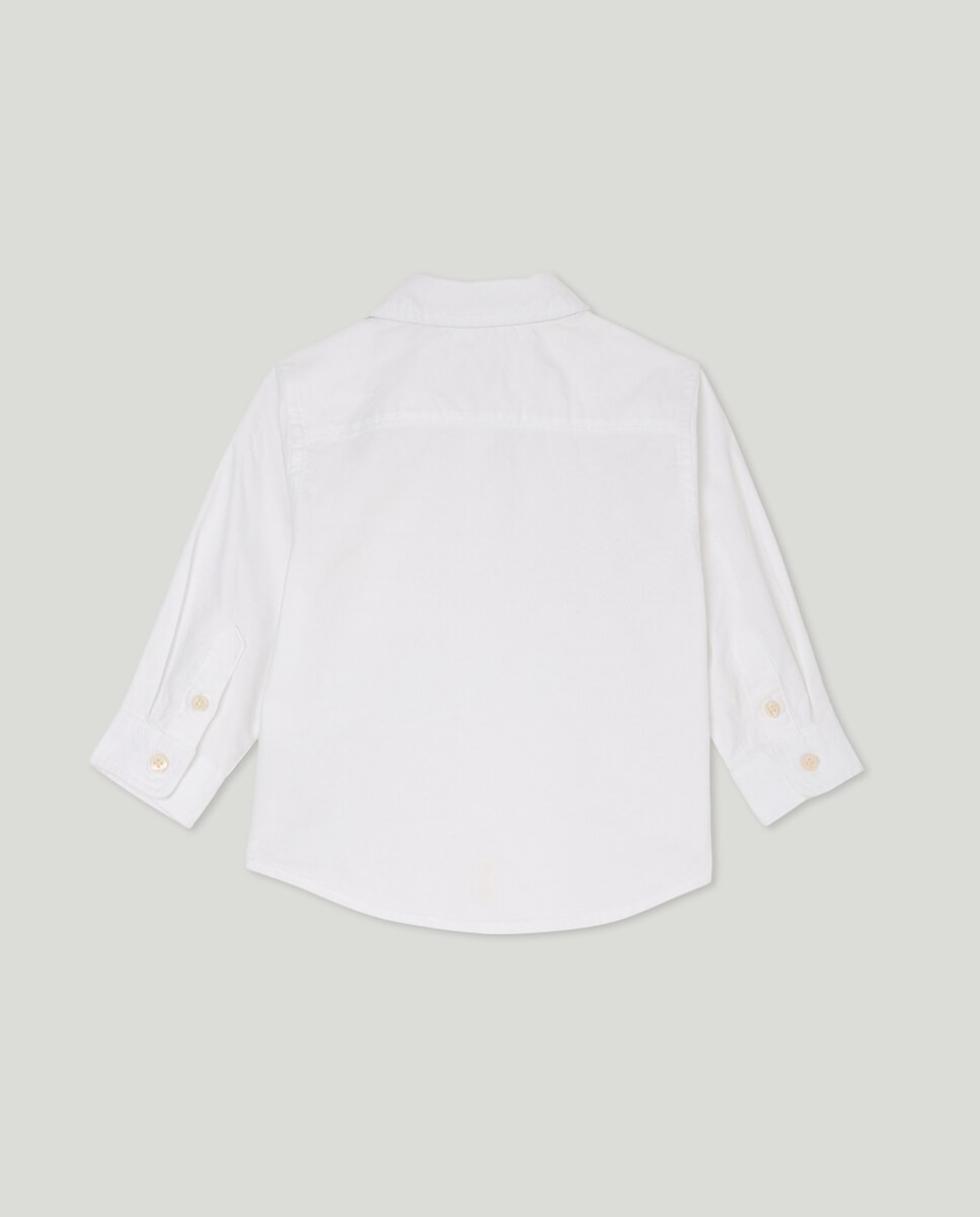 Camisa de bebé oxford lisa Blanco-2