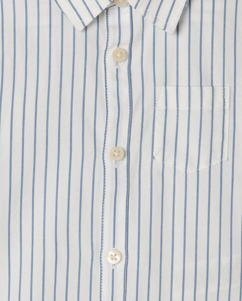 Camisa de bebé rayas Azul-3