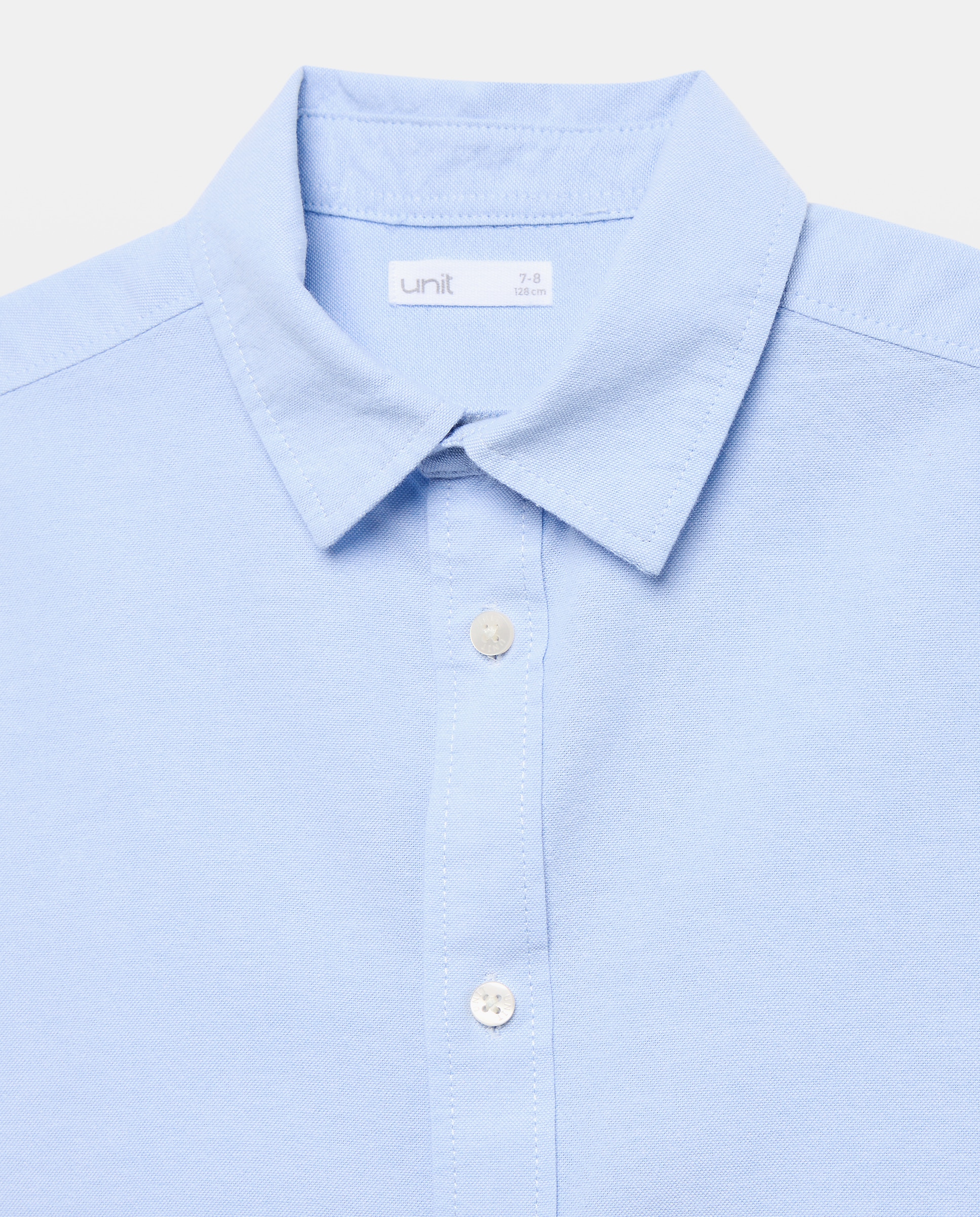 Camisa de niño oxford lisa 410 Azul claro-3