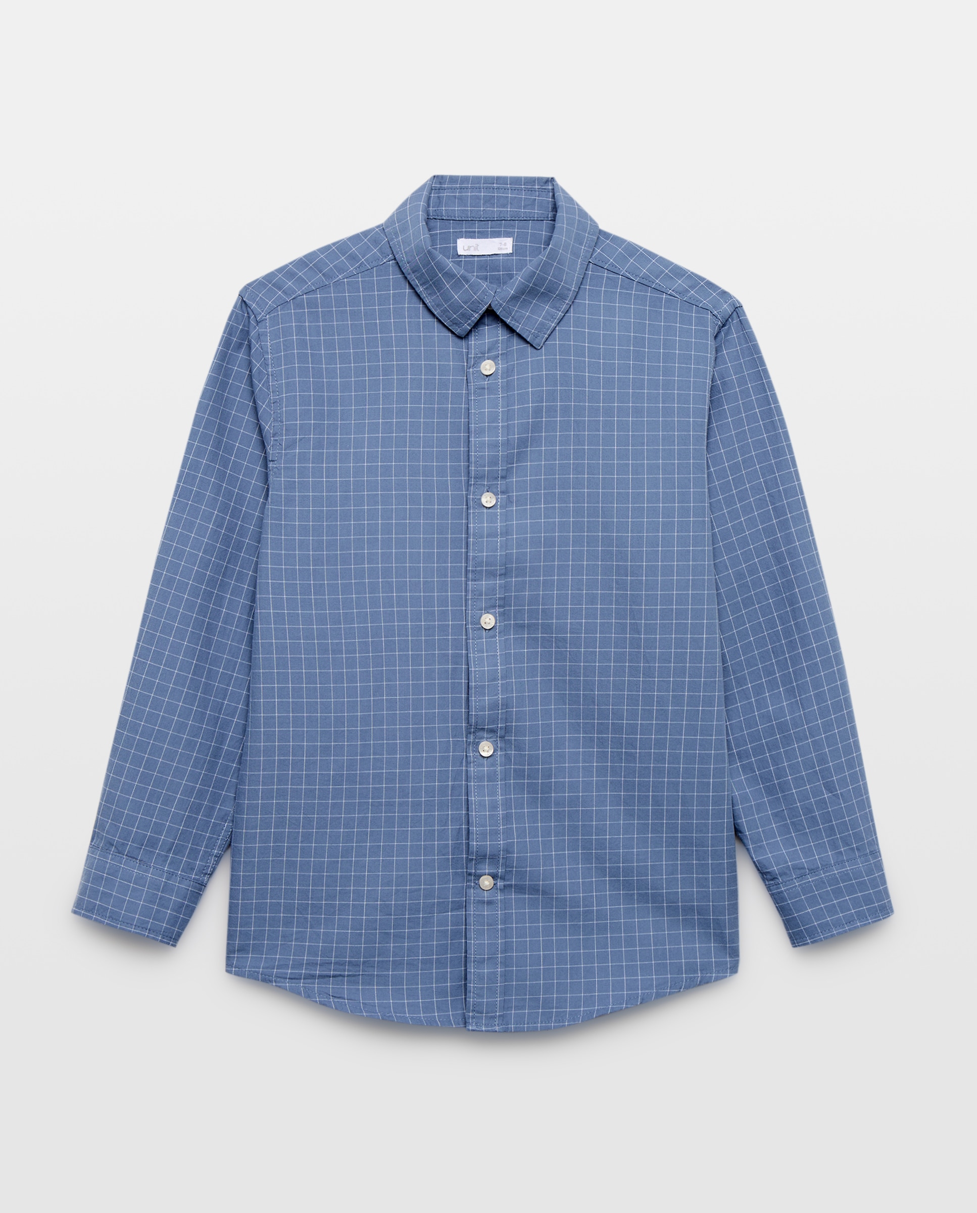 Camisa de niño twill cuadro 400 Azul-1