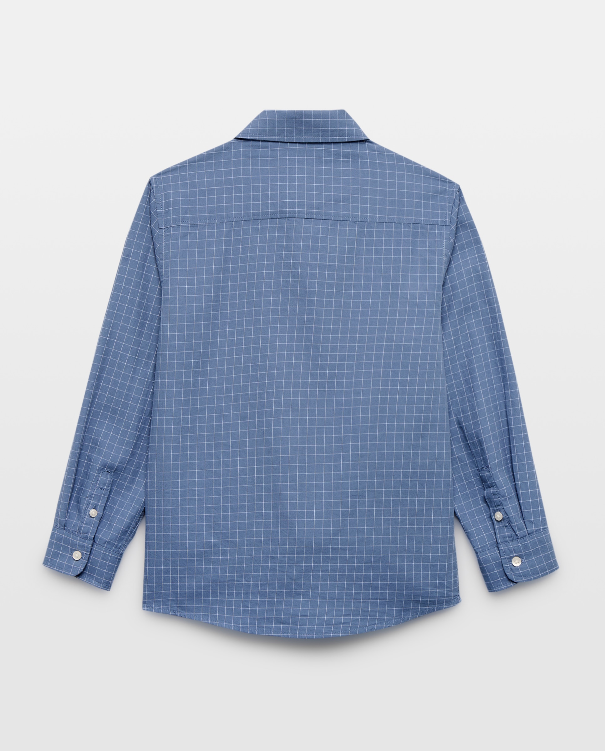Camisa de niño twill cuadro 400 Azul-2