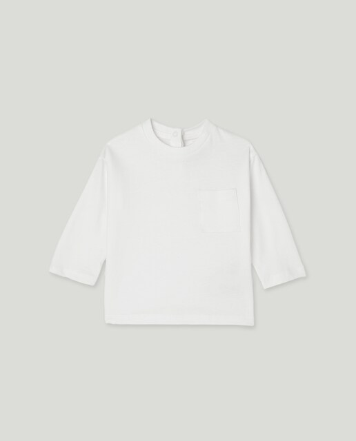 Imagen 0 de Camiseta de bebé lisa bolsillo manga larga