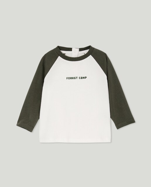 Imagen 0 de Camiseta de bebé estampada ranglan manga larga