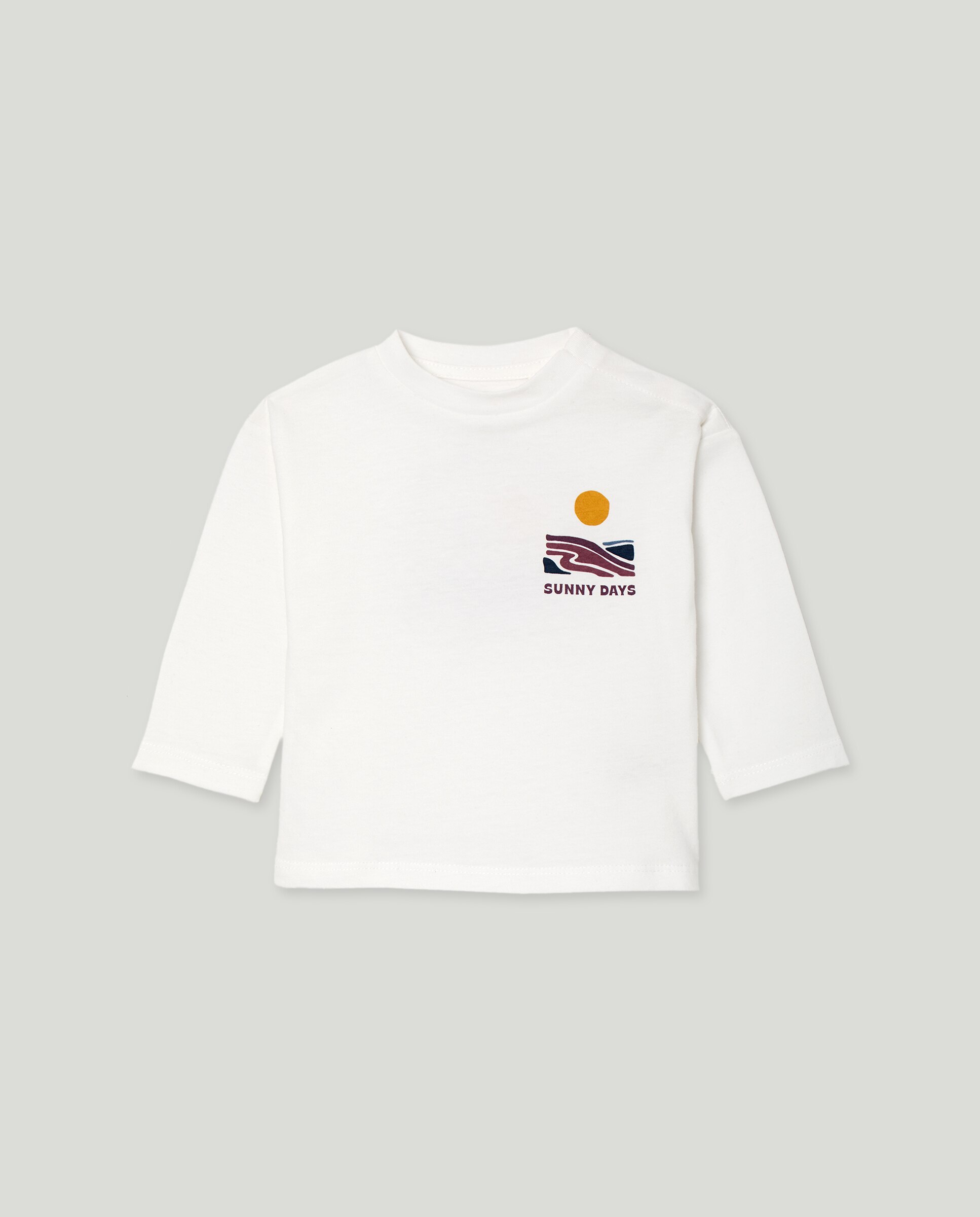 Camiseta de bebé estampada manga larga Blanco-1