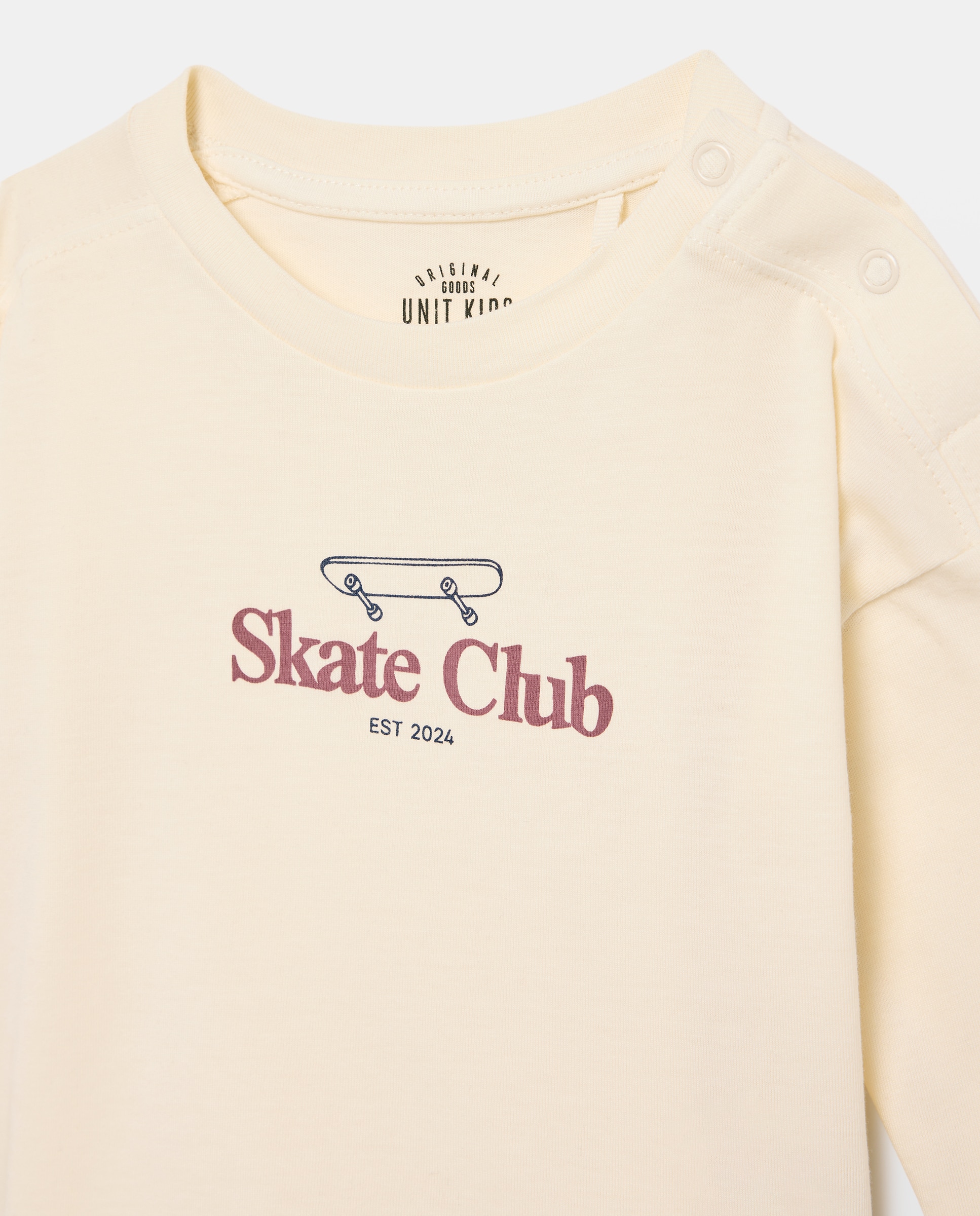 Camiseta de bebé estampada manga larga gmd 130 Marfil-3