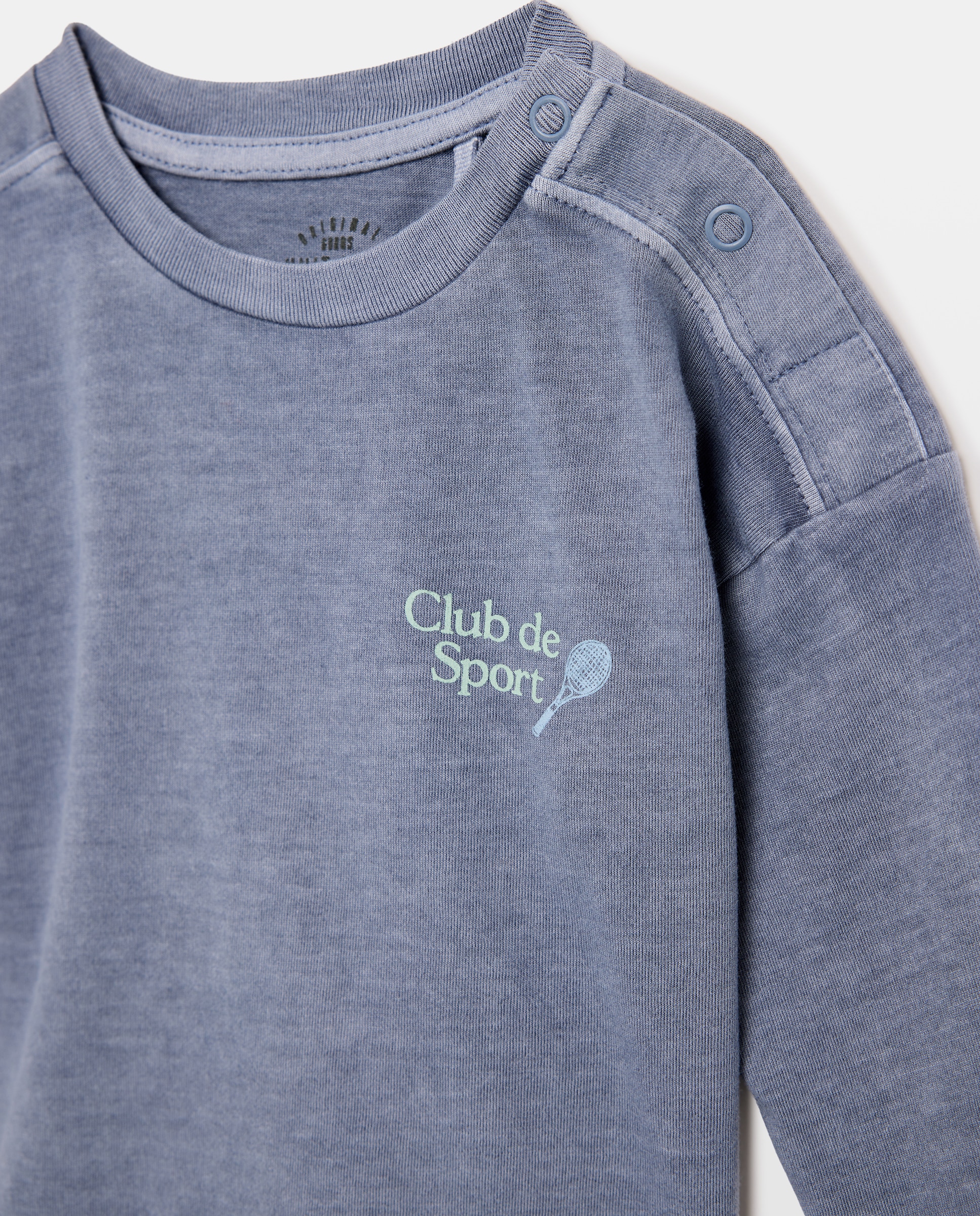 Camiseta de bebé estampada manga larga gmd 400 Azul-3