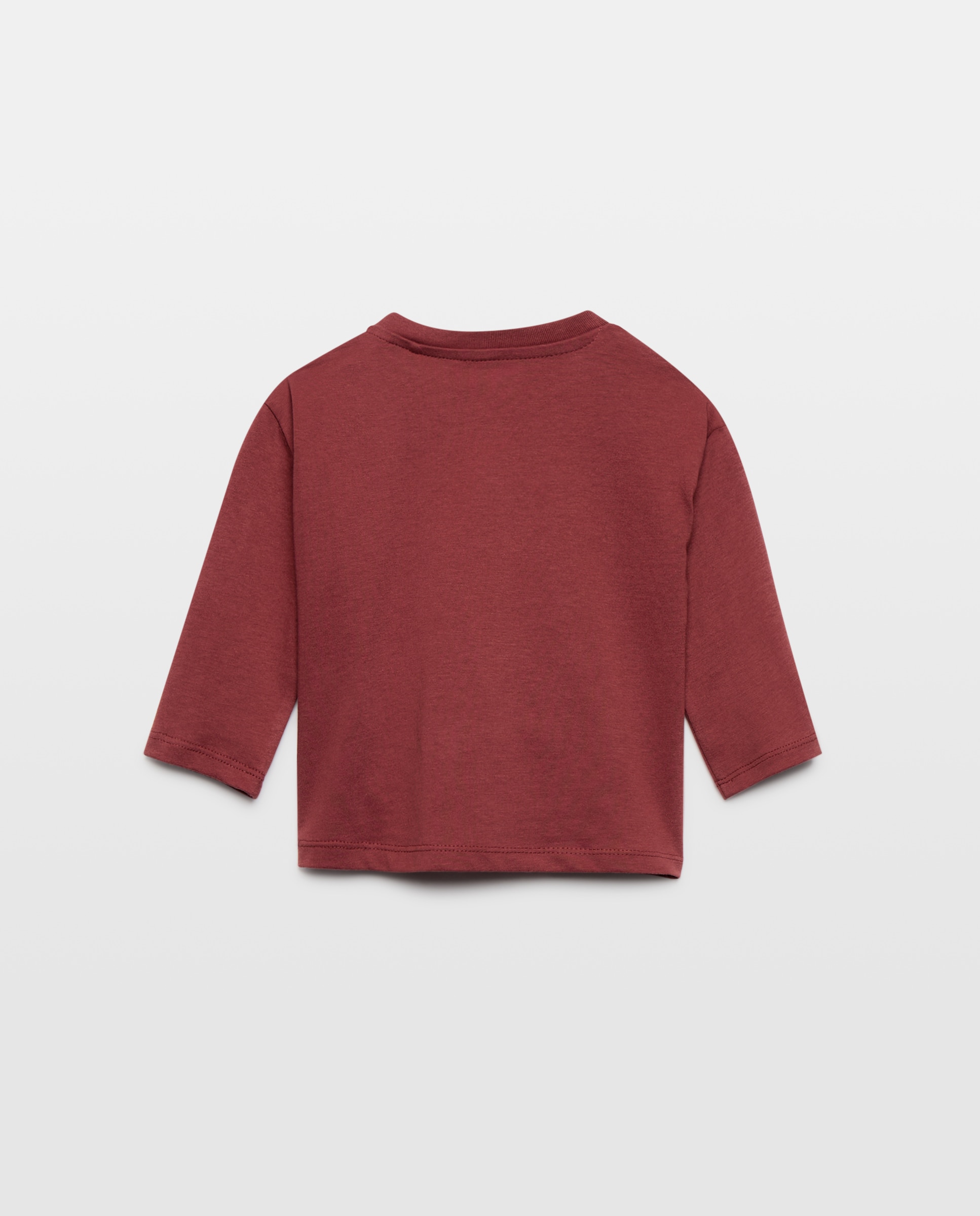 Camiseta de bebé estampada solidaria manga larga 770 Terracota-2