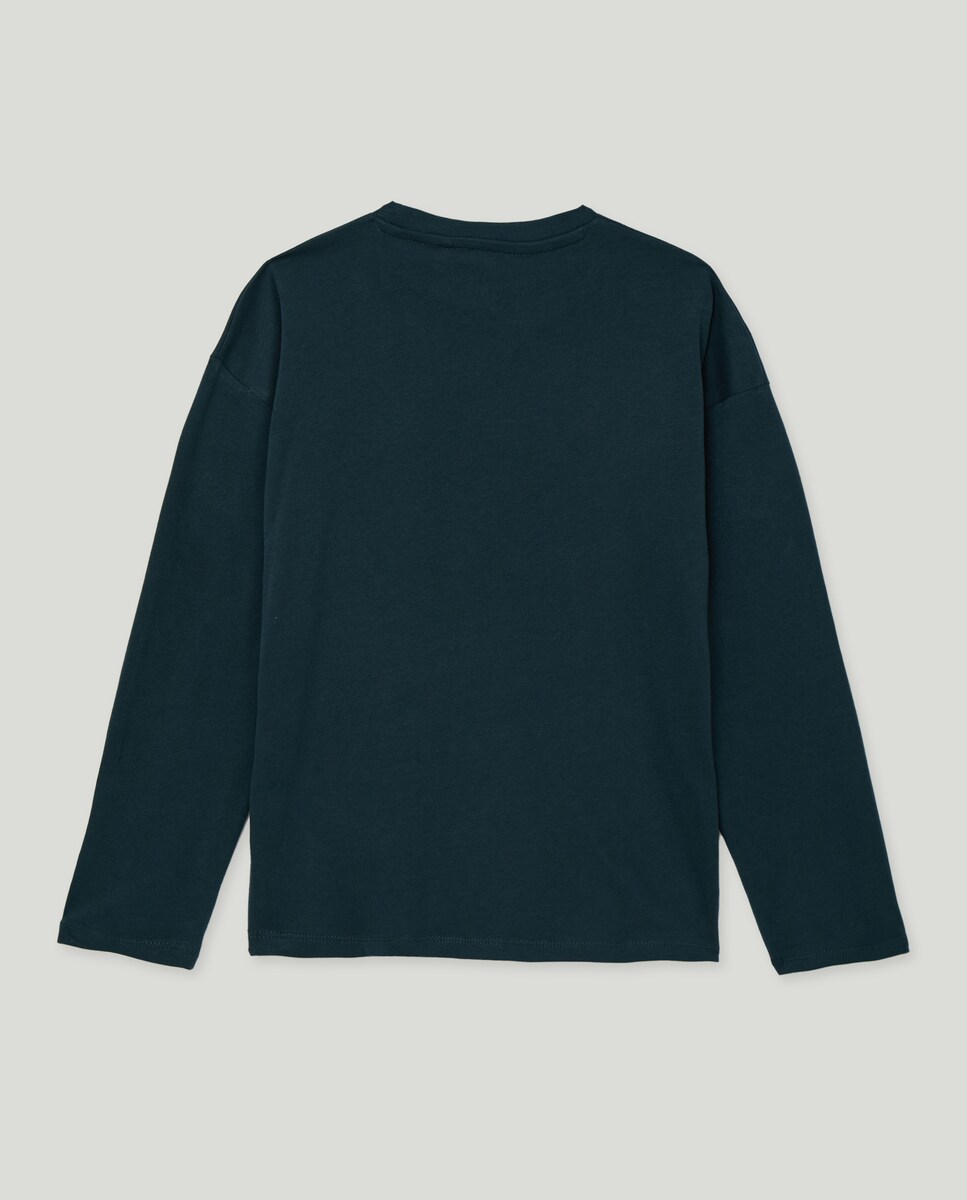 Camiseta de niño estampada manga larga Azul-2