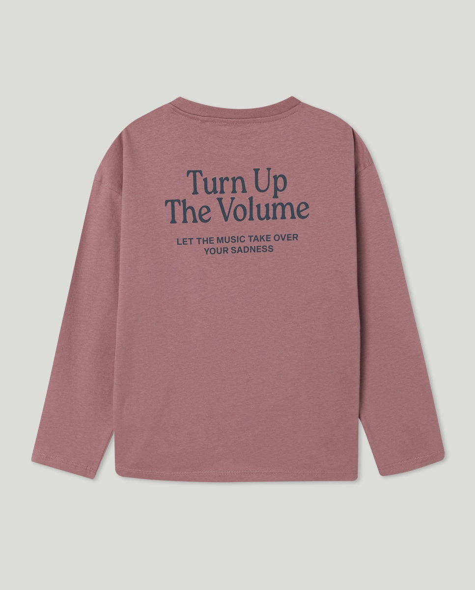 Camiseta de niño estampada manga larga Rosado-2