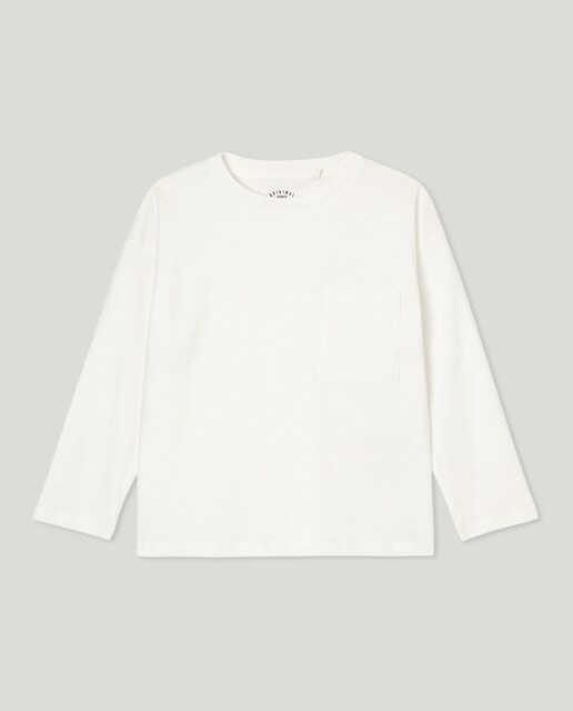 Imagen 0 de Camiseta de niño lisa manga larga bolsillo