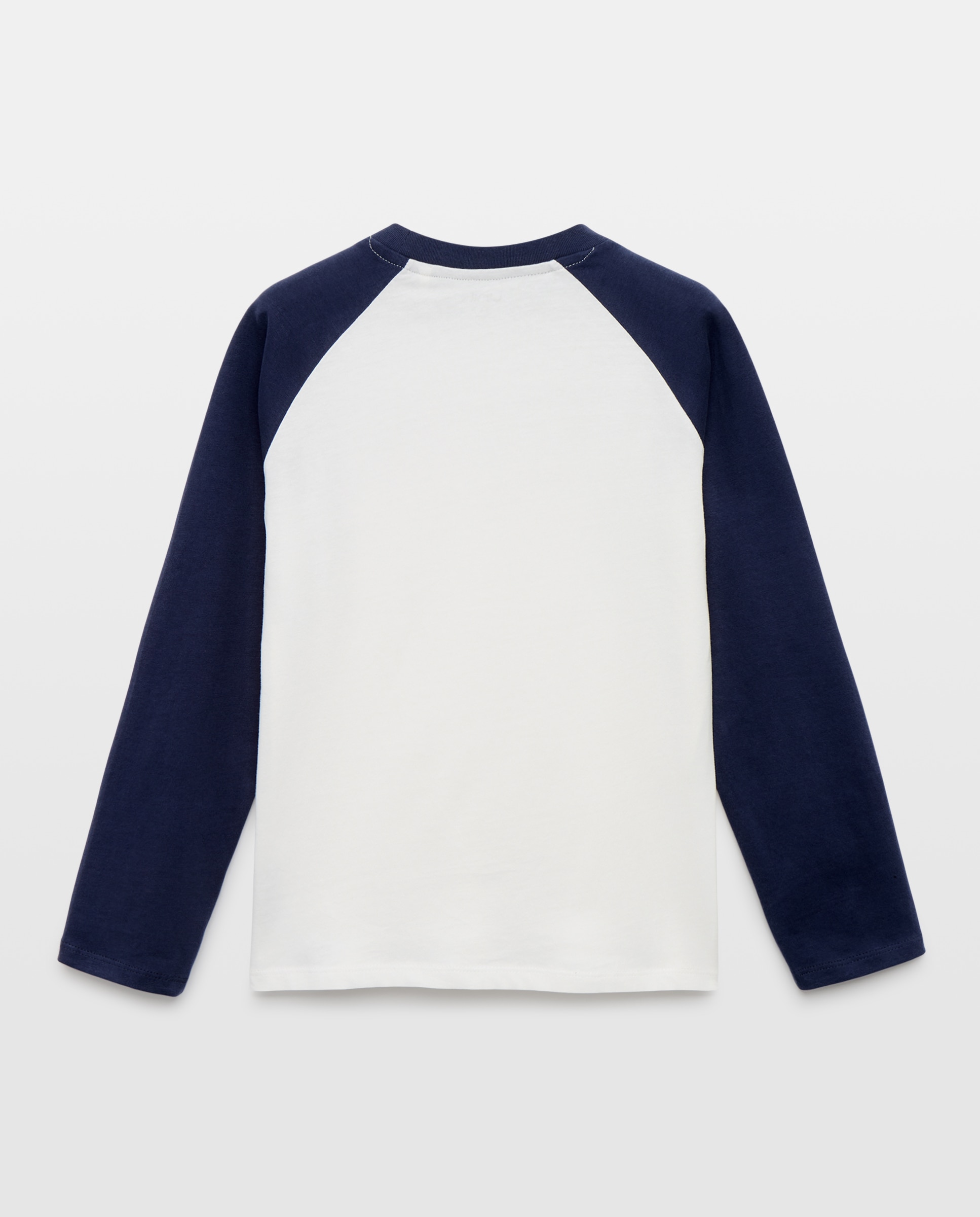 Camiseta de niño estampada ranglan manga larga 430 Azul oscuro-2