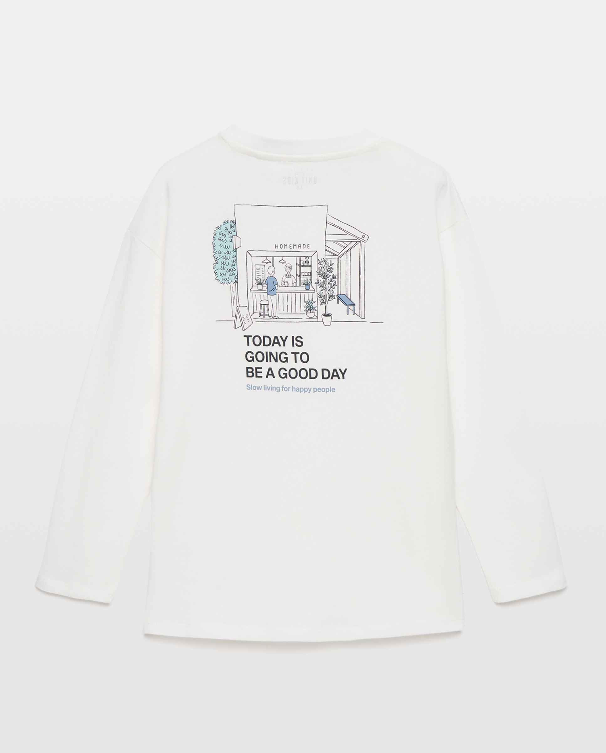 Camiseta de niño estampada manga larga 120 Crudo-2