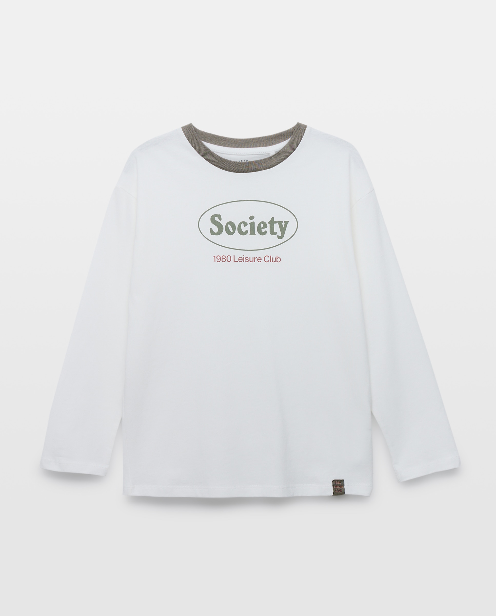 Imagen 0 de Camiseta de niño estampada manga larga collar