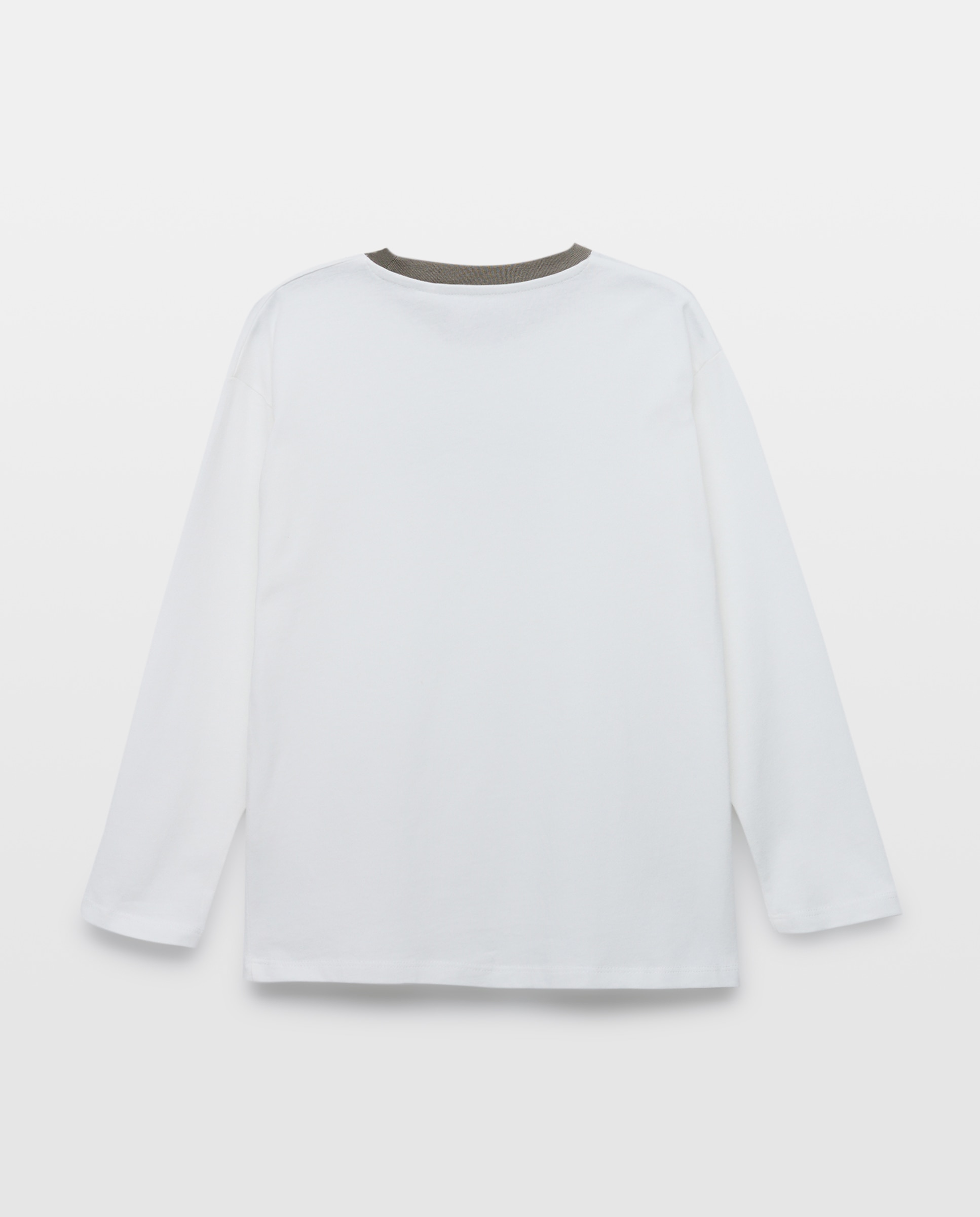 Camiseta de niño estampada manga larga collar 520 Kaki-2
