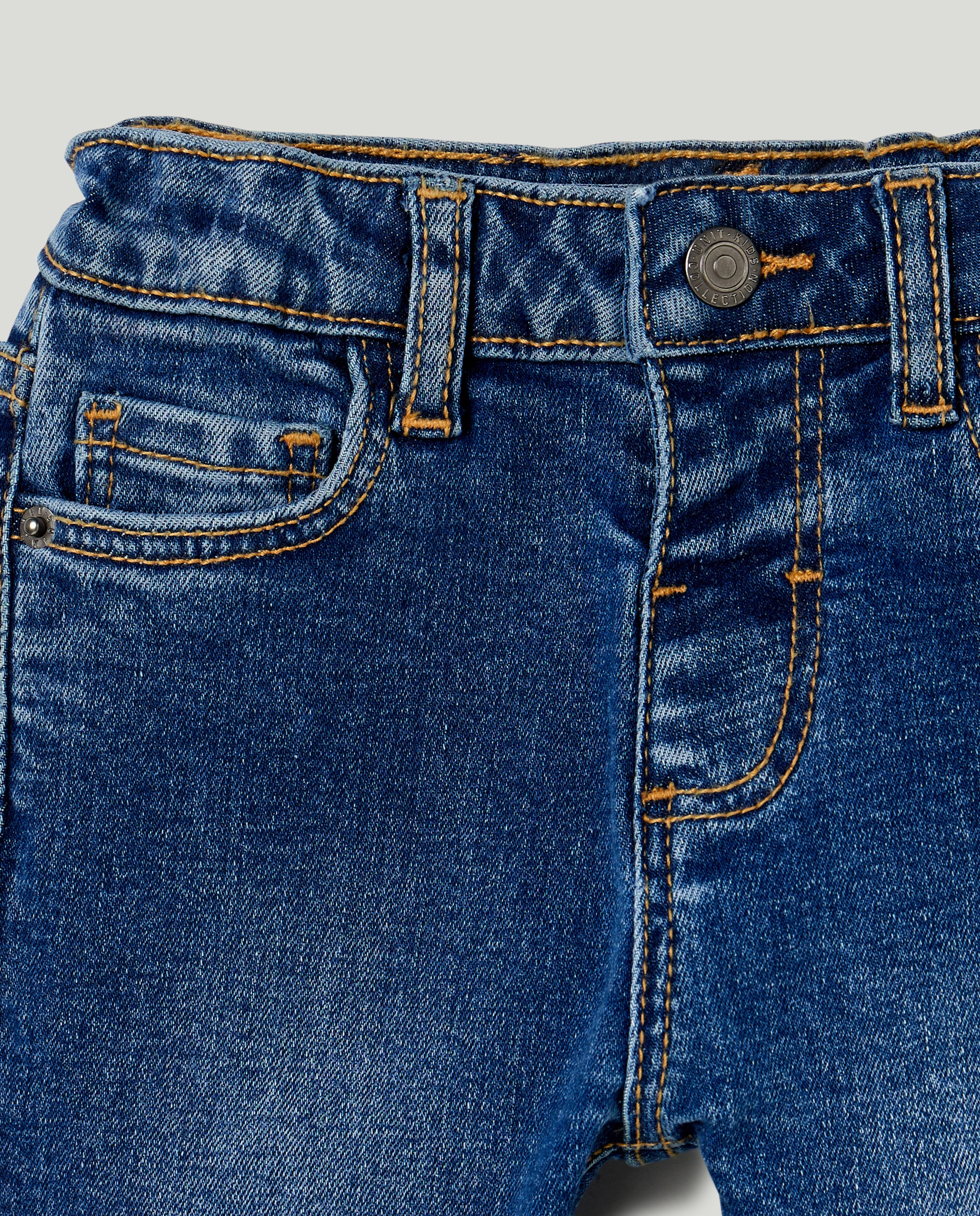 Pantalón de bebé denim 5 bolsillos Azul-3