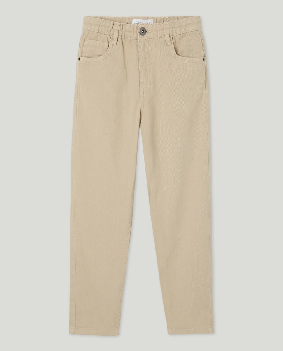 Pantalón de niño sarga relaxed fit Marrón-1