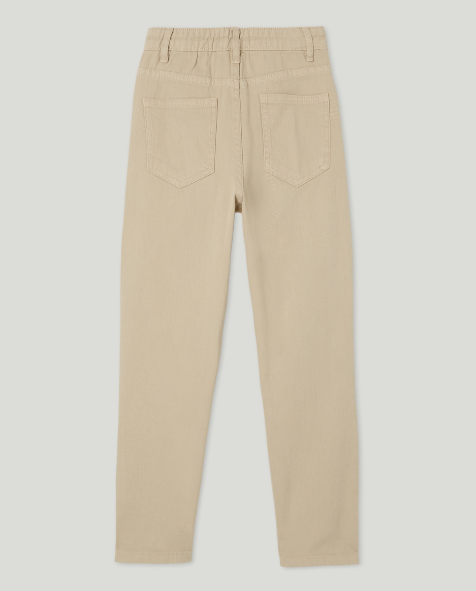 Pantalón de niño sarga relaxed fit Marrón-2