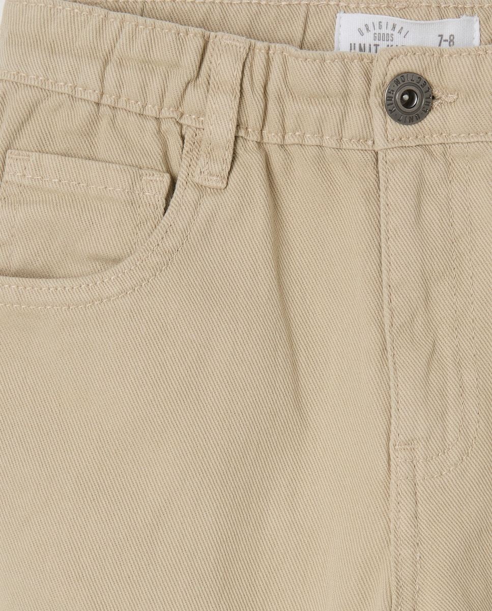 Pantalón de niño sarga relaxed fit Marrón-3