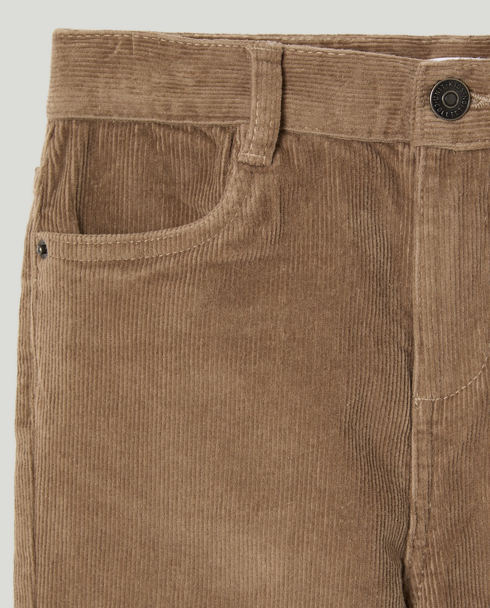Pantalón de niño pana 5 bolsillos Marrón-3