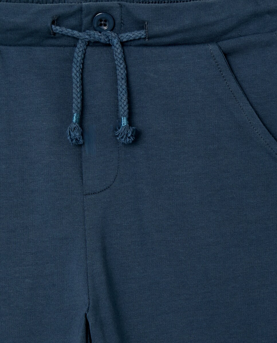 Pantalón de niño chino felpa Azul-3