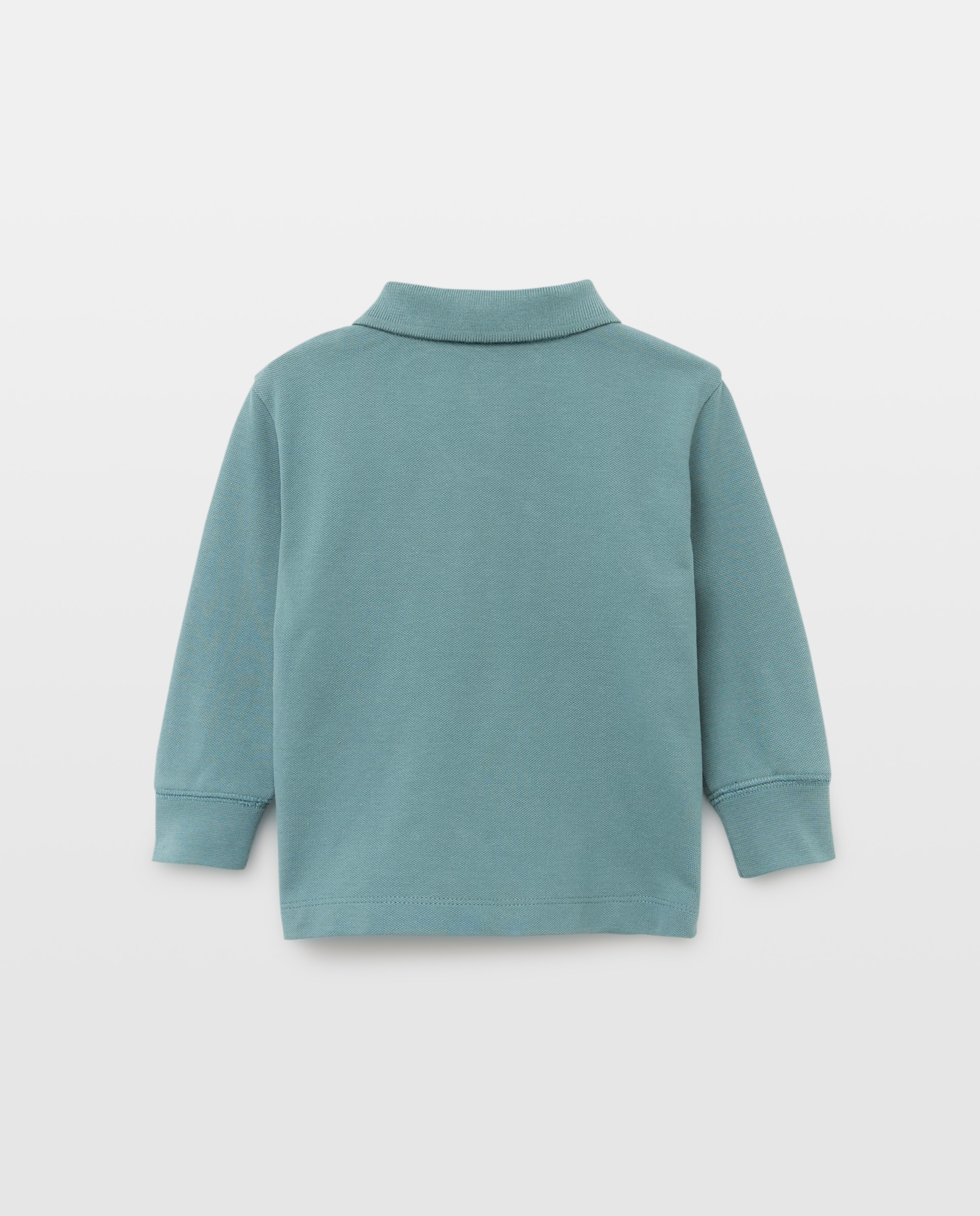 Polo de bebé piqué manga larga Verde Pato-2