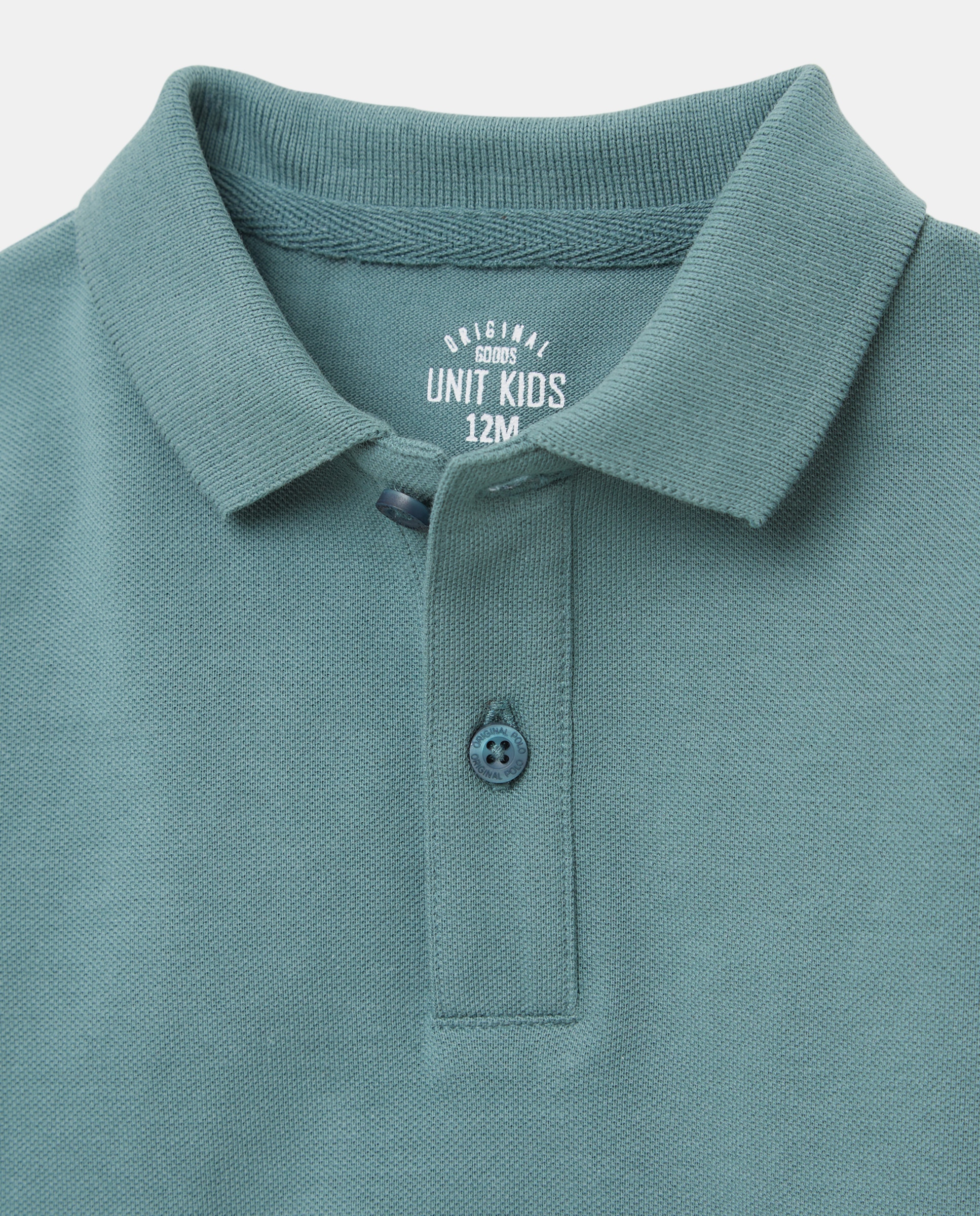 Polo de bebé piqué manga larga Verde Pato-3
