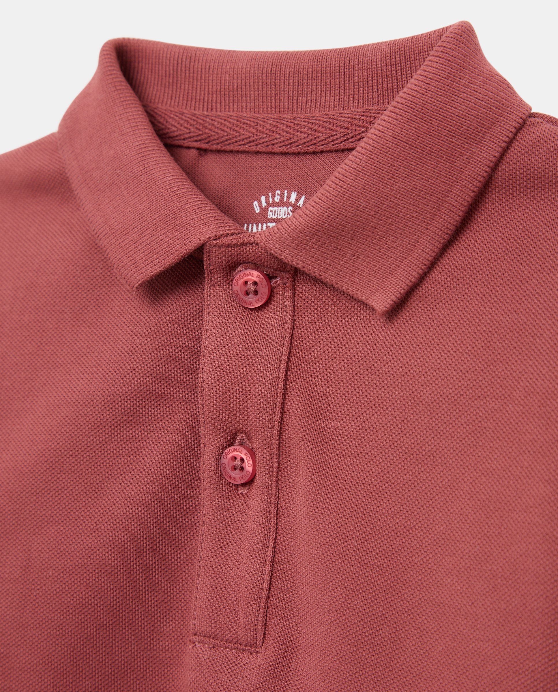 Polo de bebé piqué manga larga 770 Terracota-3