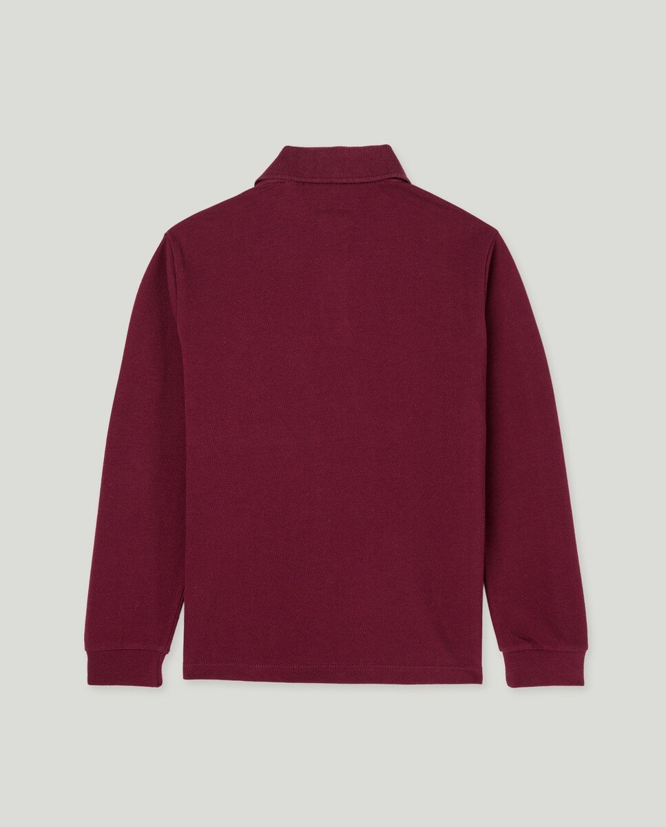 Polo de niño piqué manga larga Morado-2