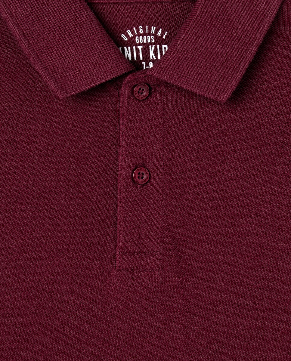 Polo de niño piqué manga larga Morado-3