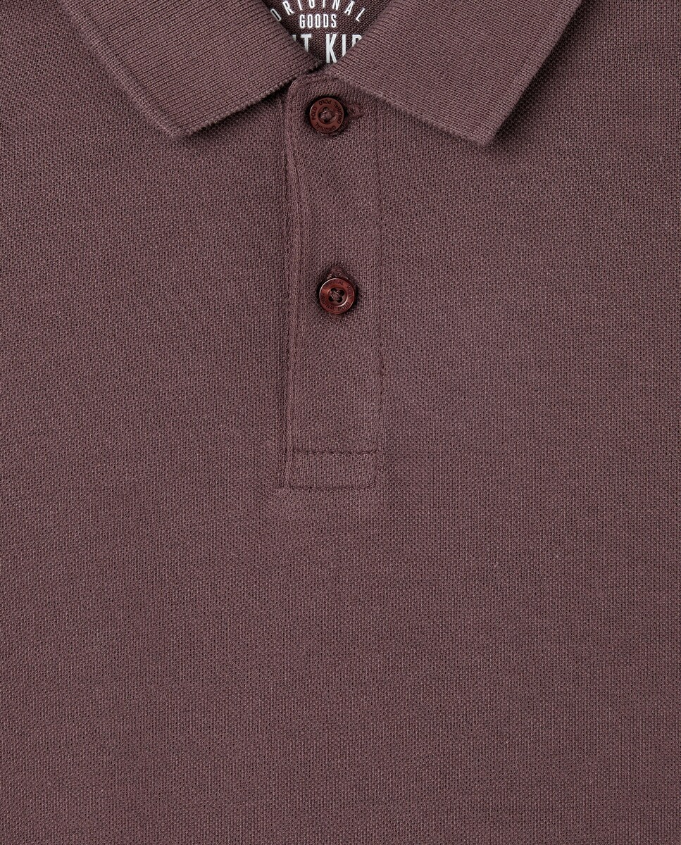 Polo de niño piqué manga larga Morado-3