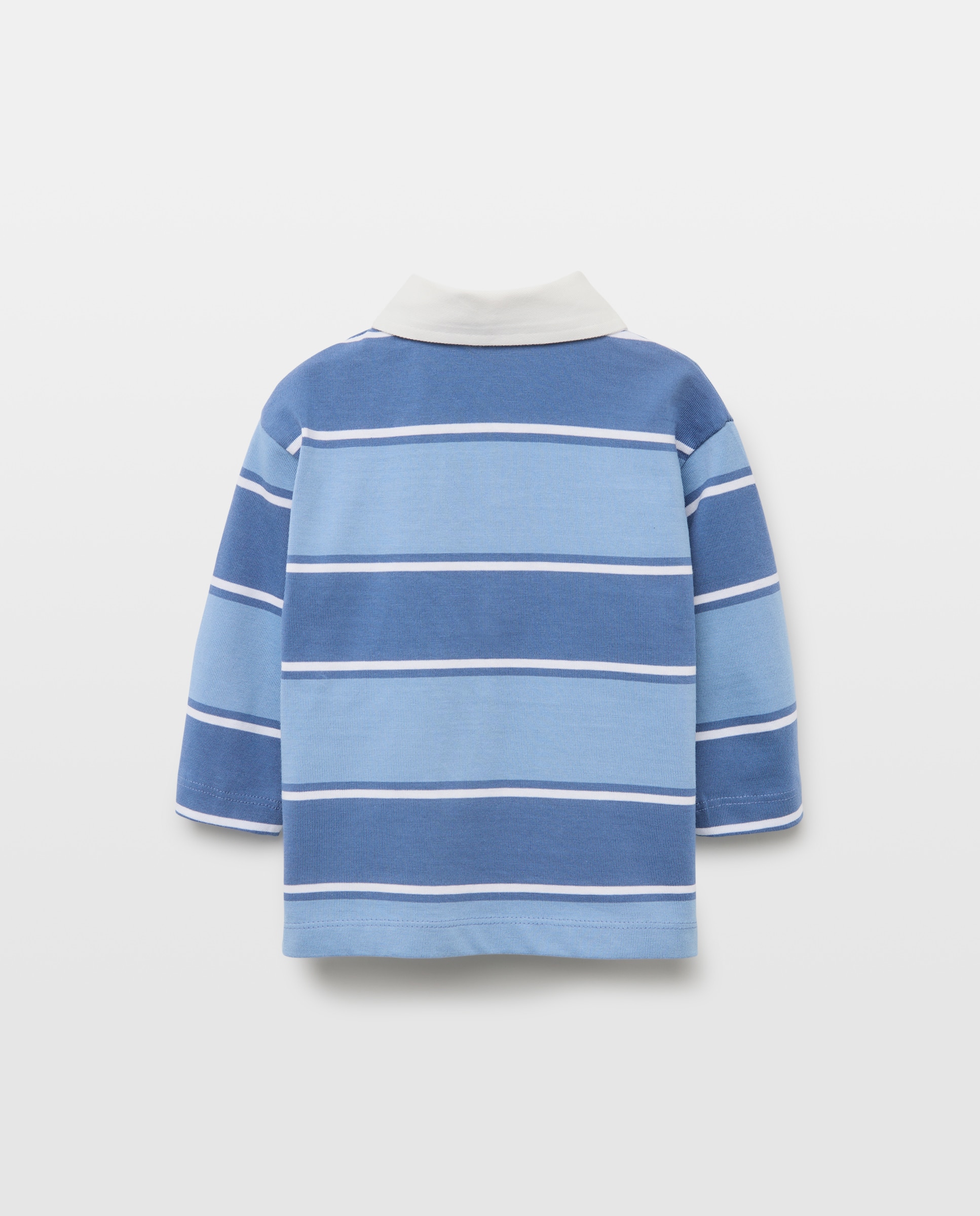 Sudadera de bebé cuello polo rayas 430 Azul oscuro-2